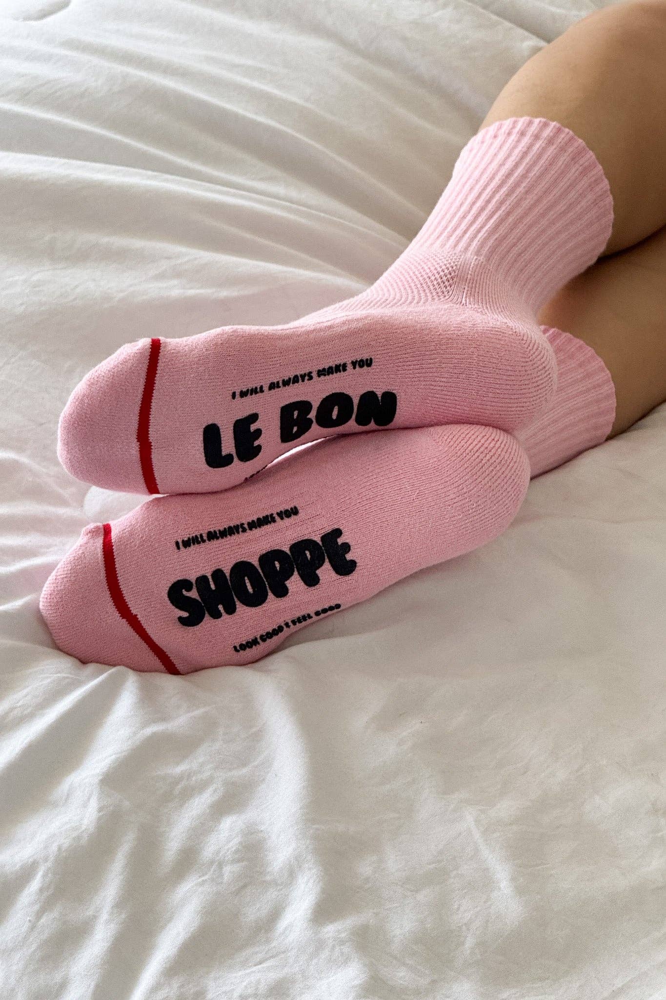 Hugger Socks in Pink & Black — Le Bon Shoppe