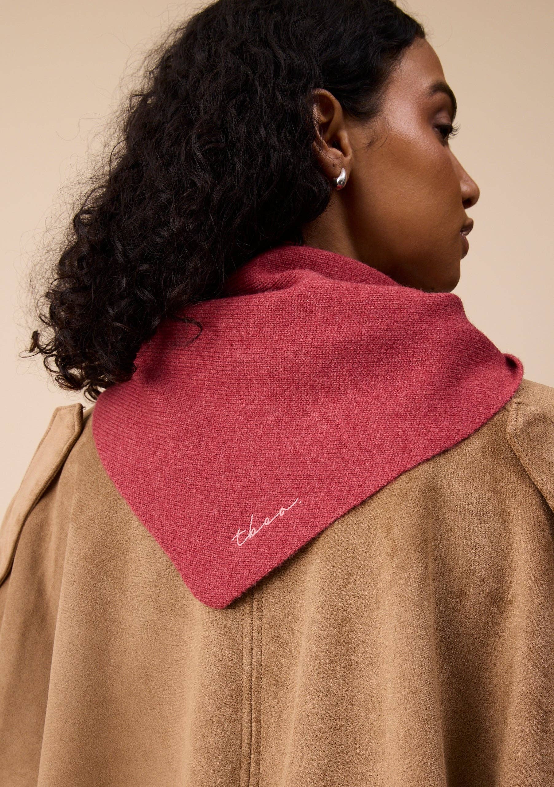 TBCo Merino Wool Triangle Scarf in Rust