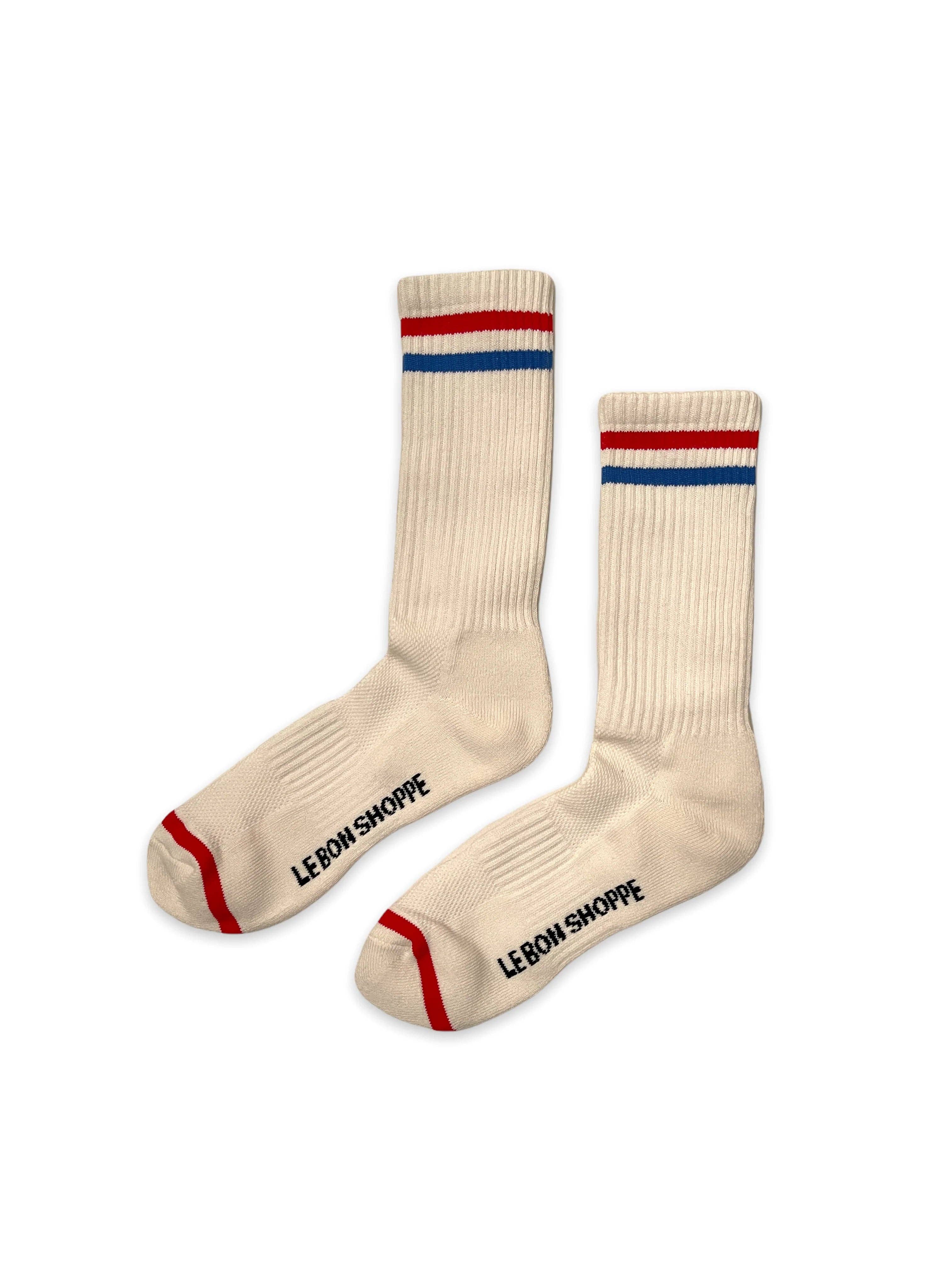 Extended Boyfriend Socks : Milk - Le Bon Shoppe