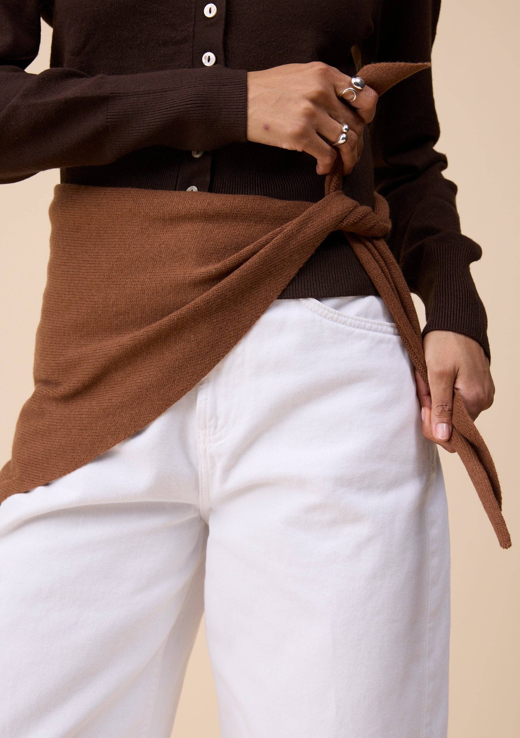 TBCo Merino Wool Triangle Scarf in Brown