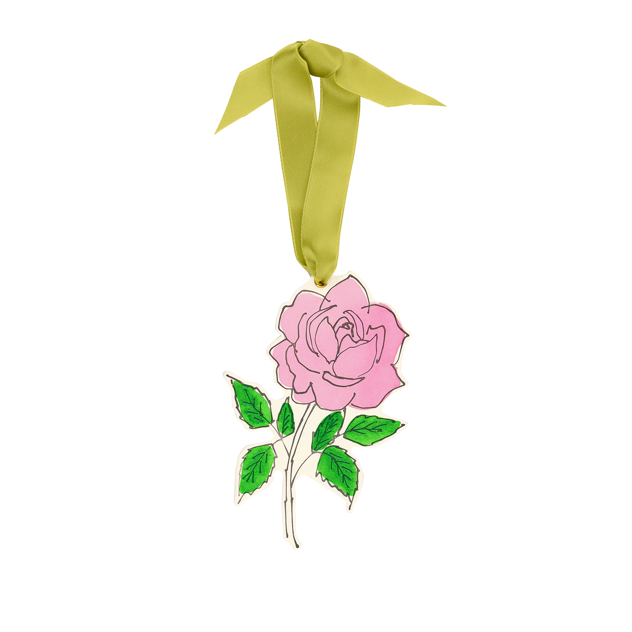 Rose Love Token Charm / Decoration / Gift Tag: Candy Pink - Scribble & Daub