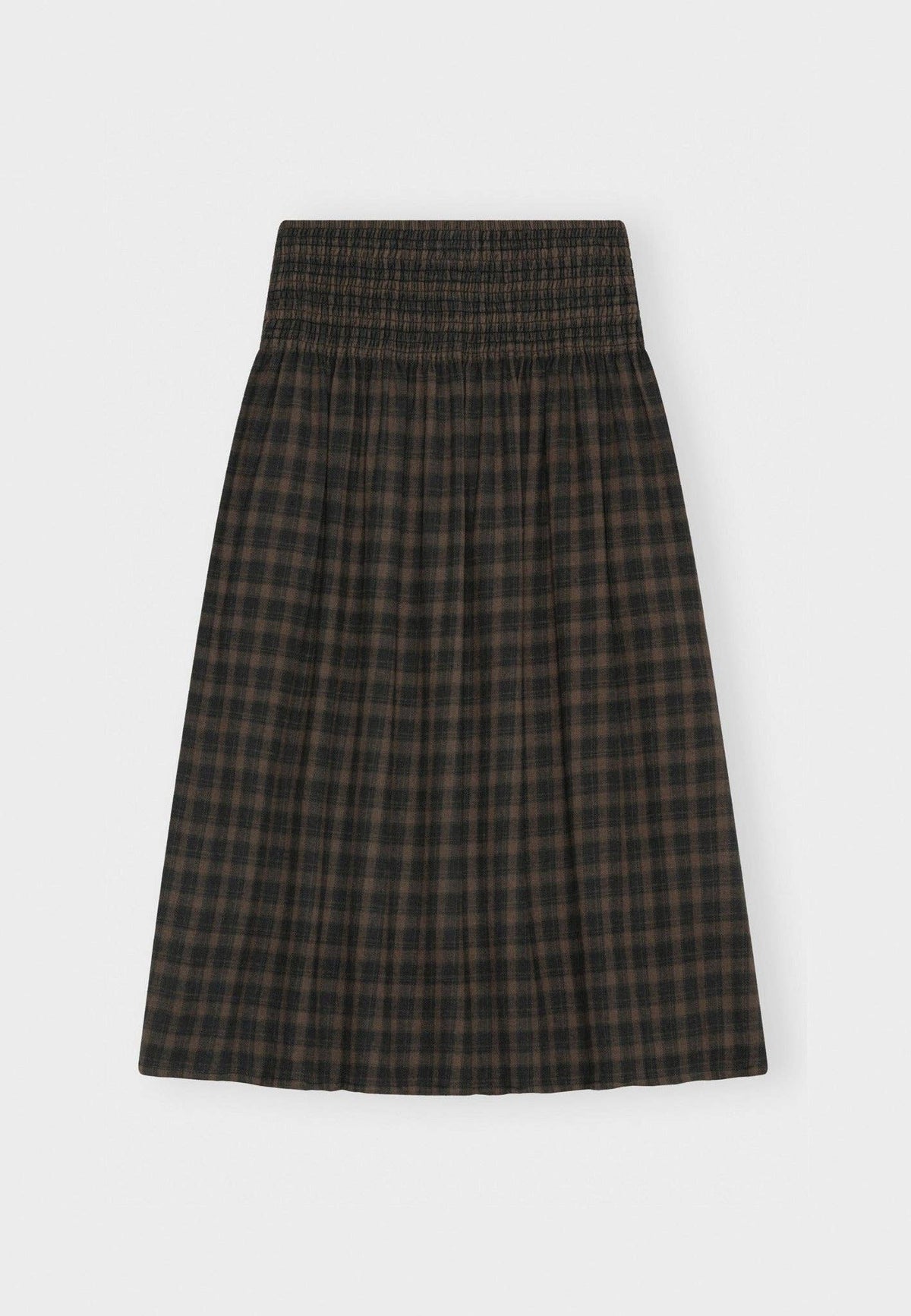 Maggie skirt check: Stone brown / moonless night / S/M