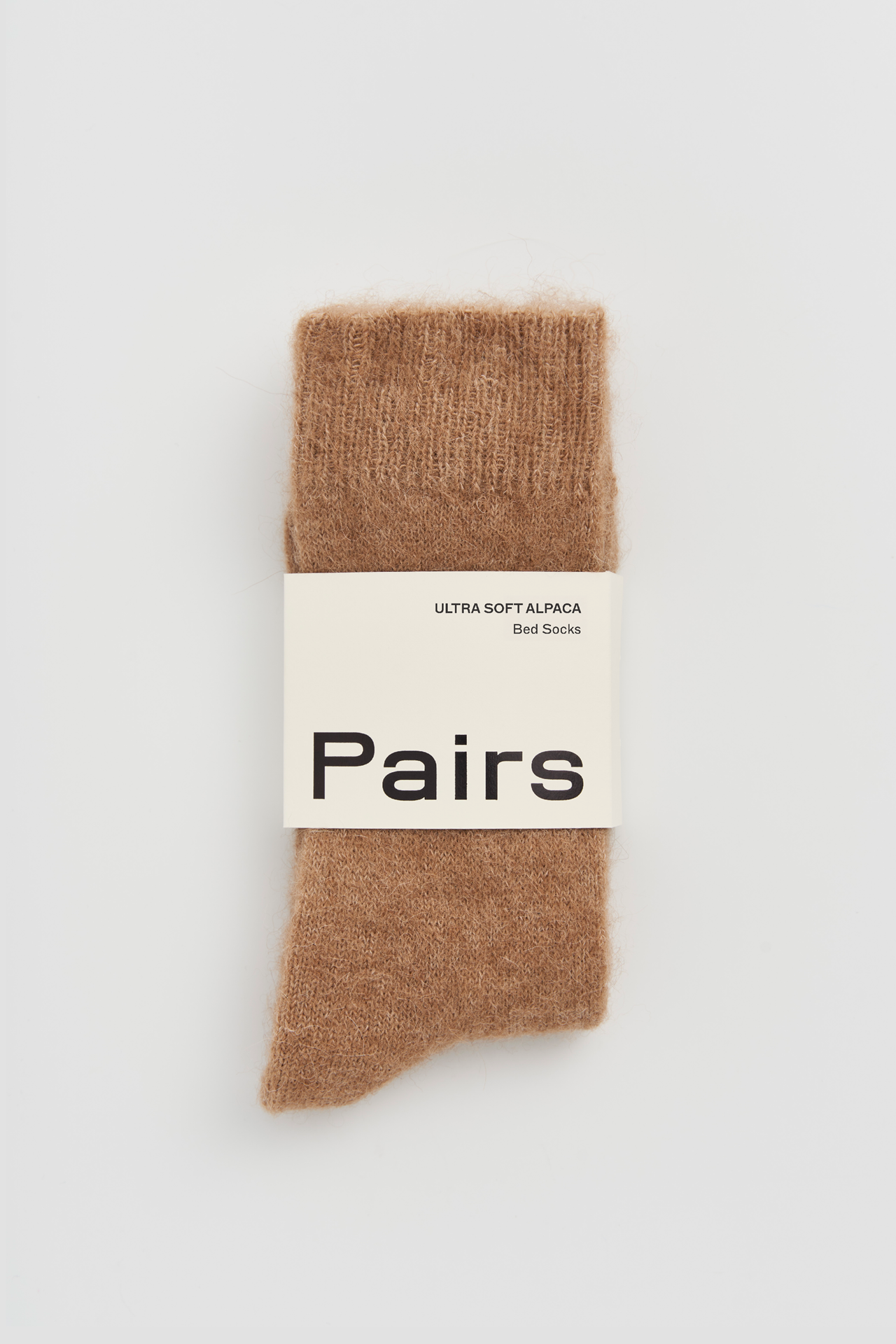 Biscuit Beige Ultra Soft Alpaca Bed Socks: Large (UK 11-13)