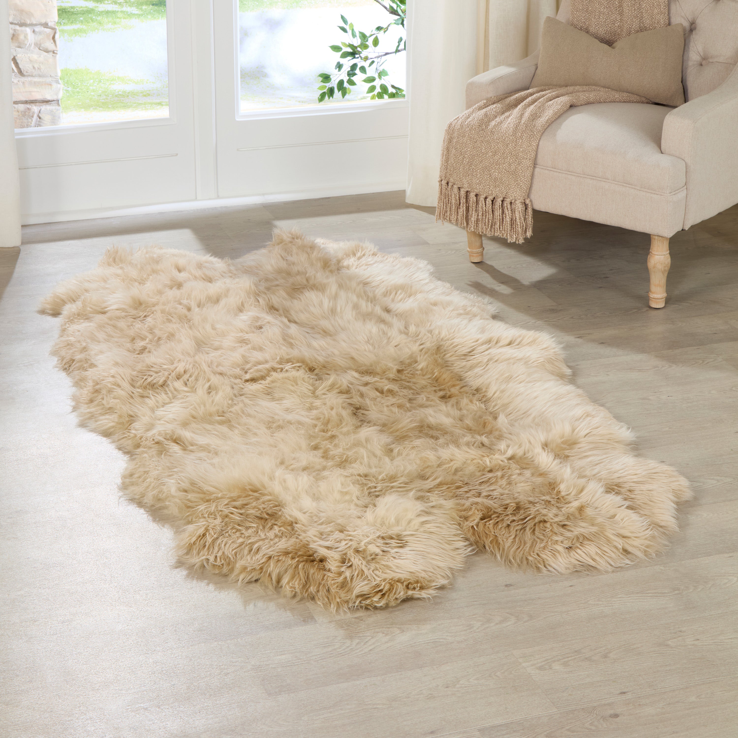 New Zealand Sheepskin Rug - 4 Pelt Quad