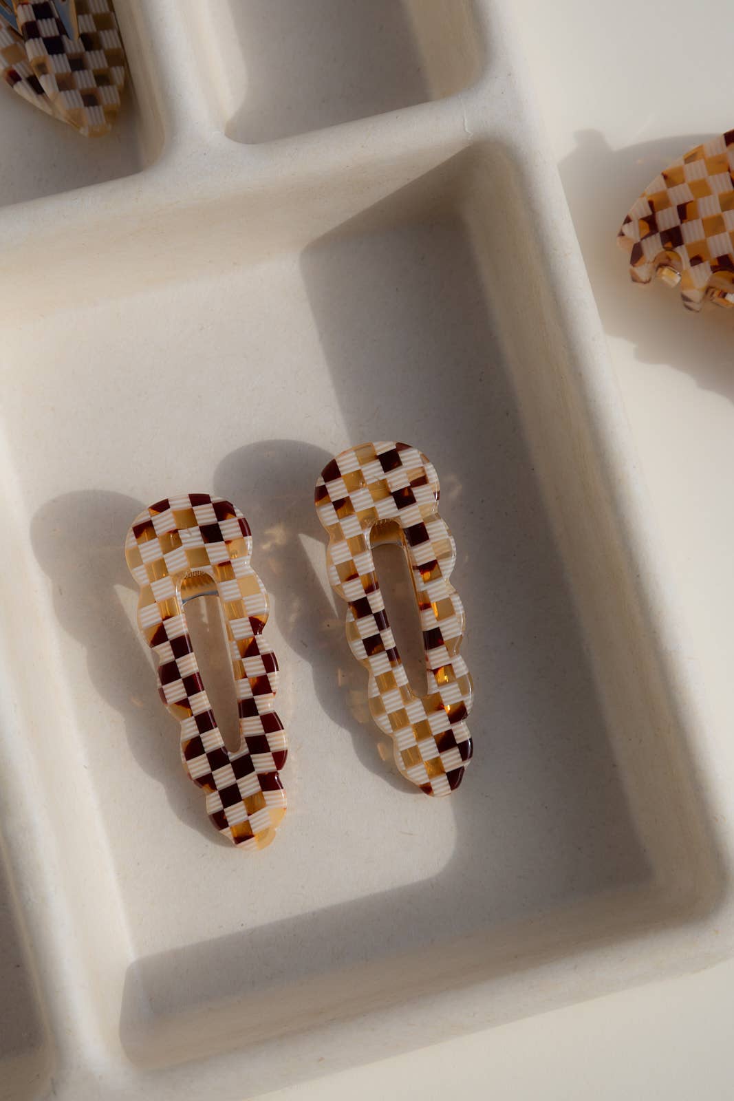 Signature Hair Clips - Checkerboard (Pair) - Peignee Paris