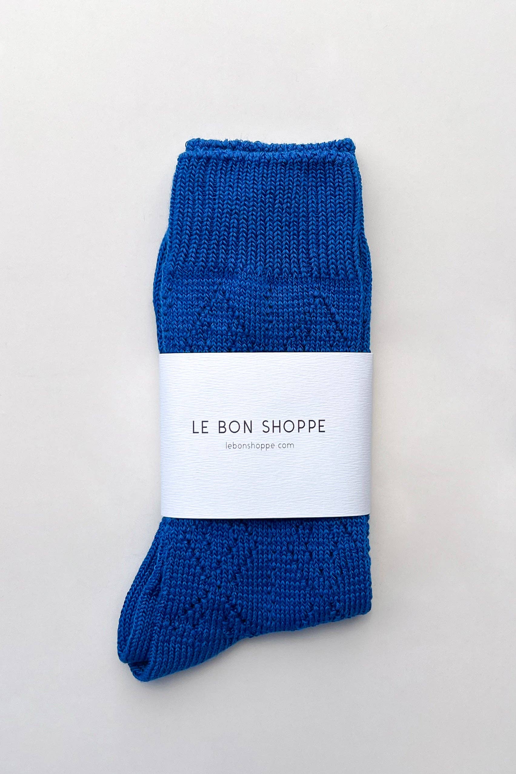 Modal Eyelet Socks (wholesale): Cobalt