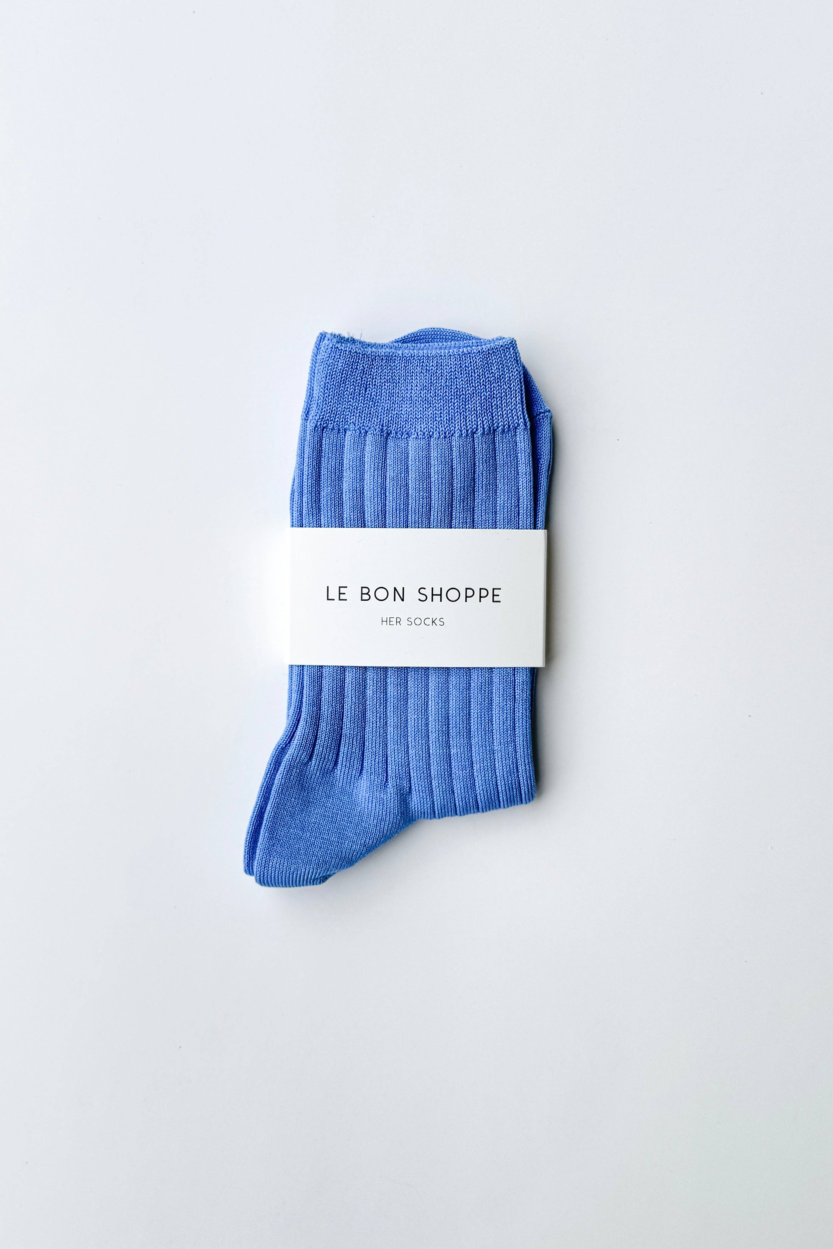 Her Socks - MC Cotton : Periwinkle - Le Bon Shoppe