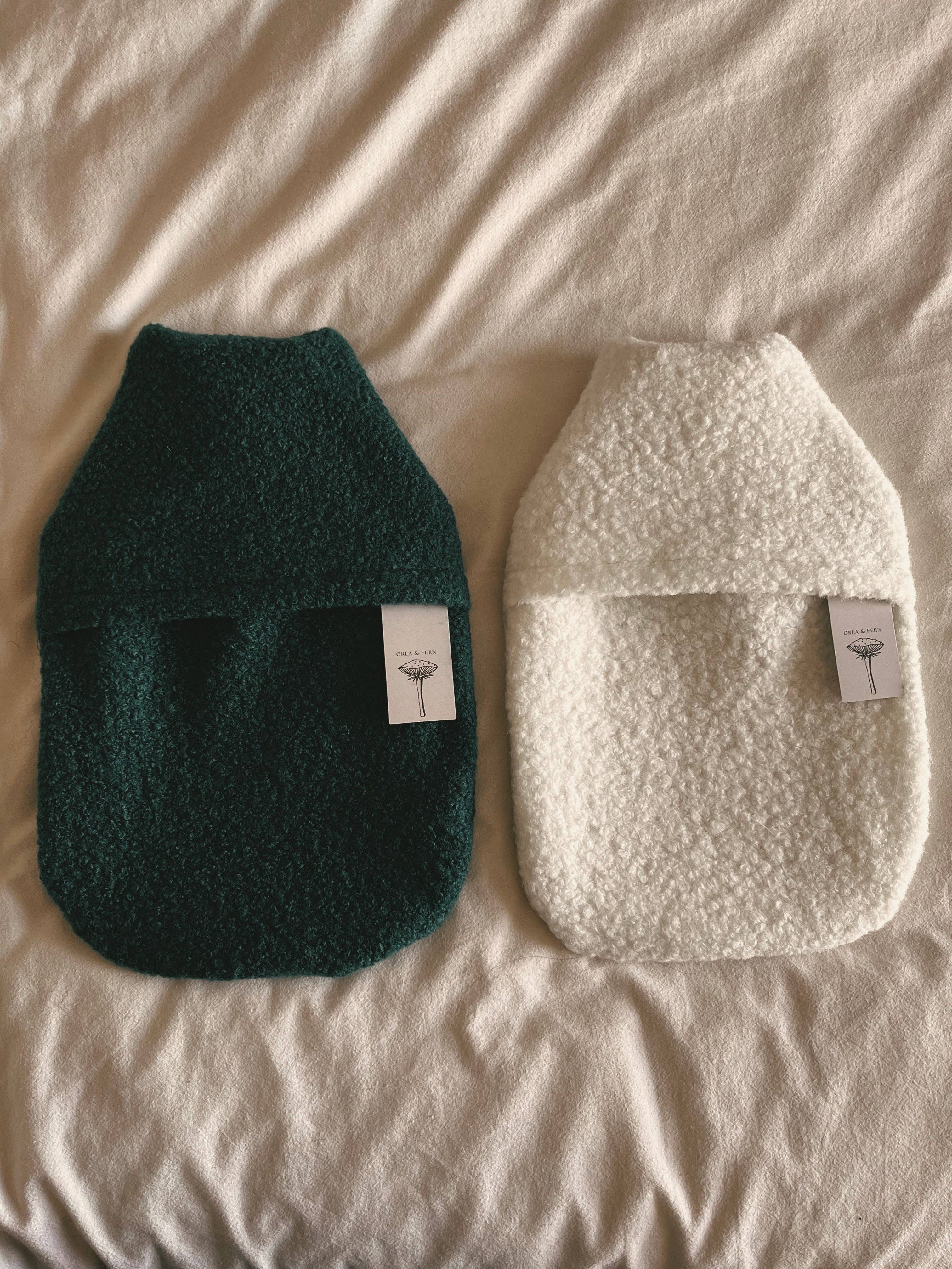 Hot water bottle - Boucle wool - Green
