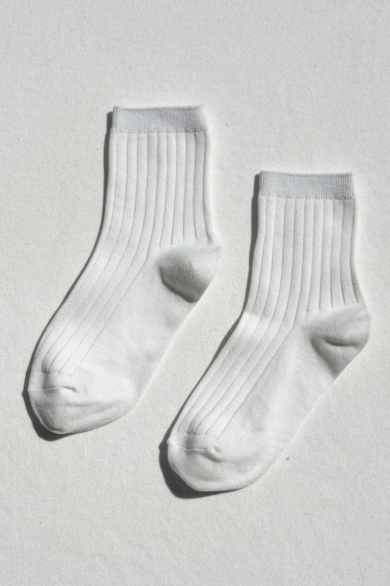 Her Socks in Mercerised Cotton: Classic White — Le Bon Shoppe