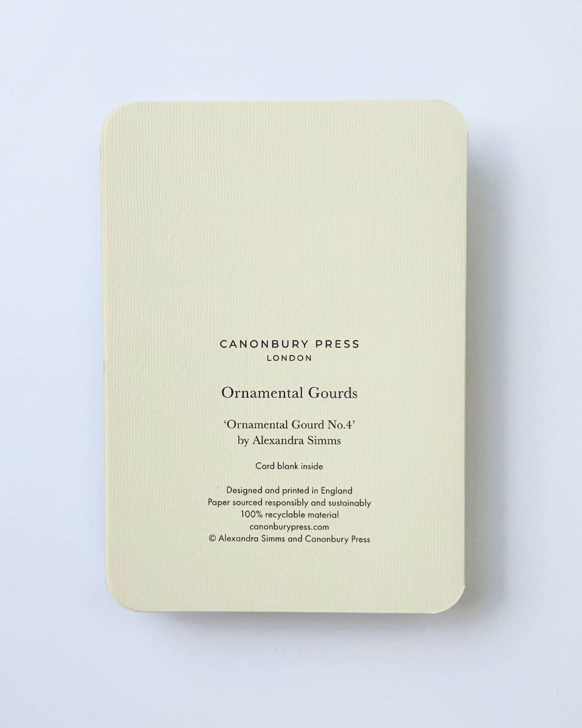 Ornamental Gourd No.4 Greeting Card by Canonbury Press