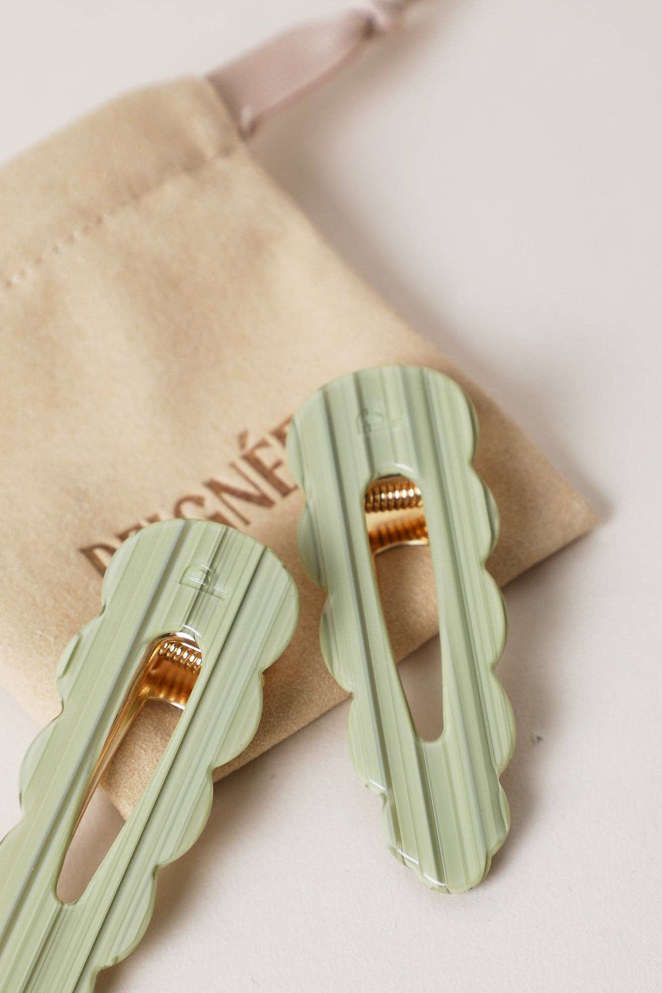 Signature Hair Clips - Sage (Pair) - Peignee Paris