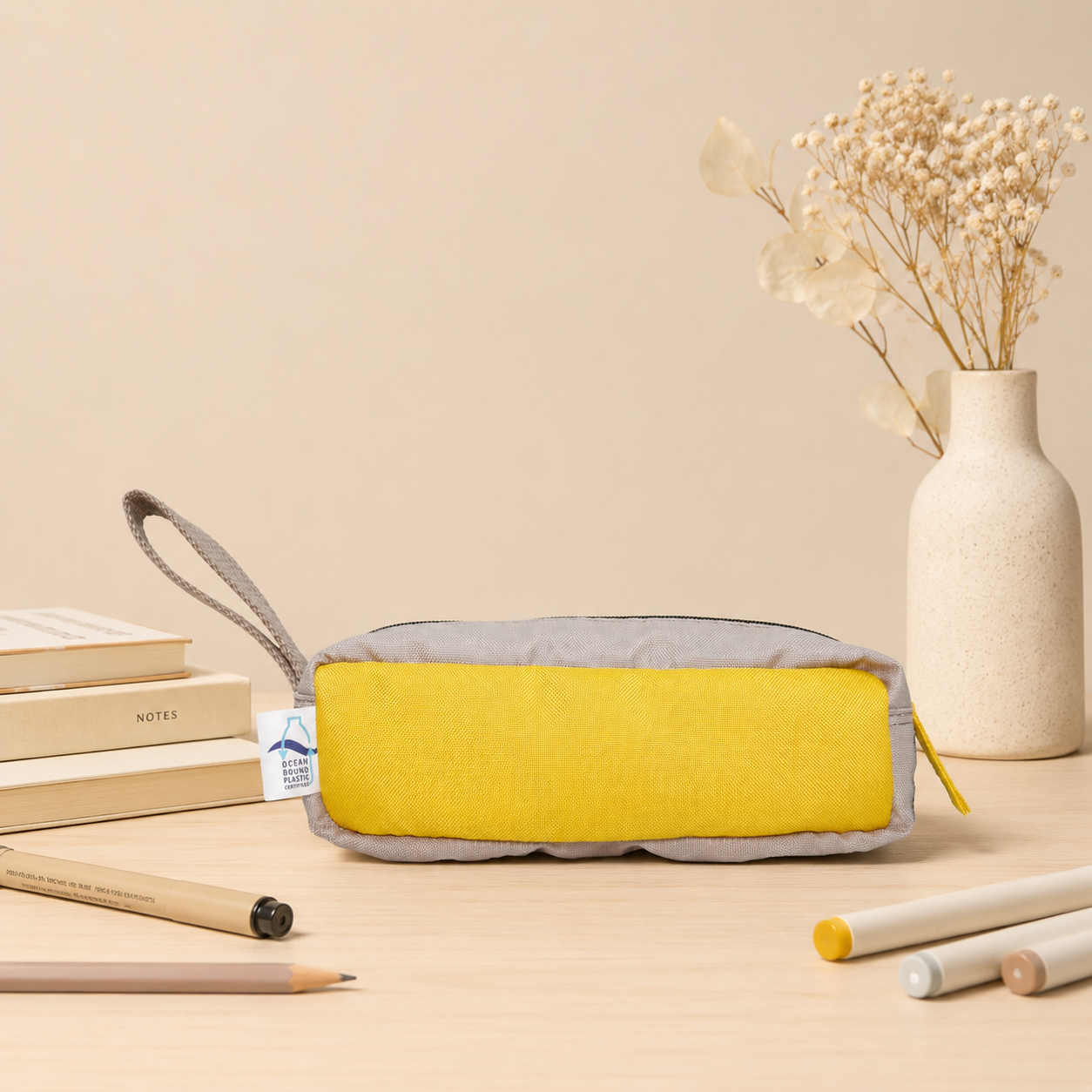 Pencil Case - Recycled Ocean Plastic - Yellow