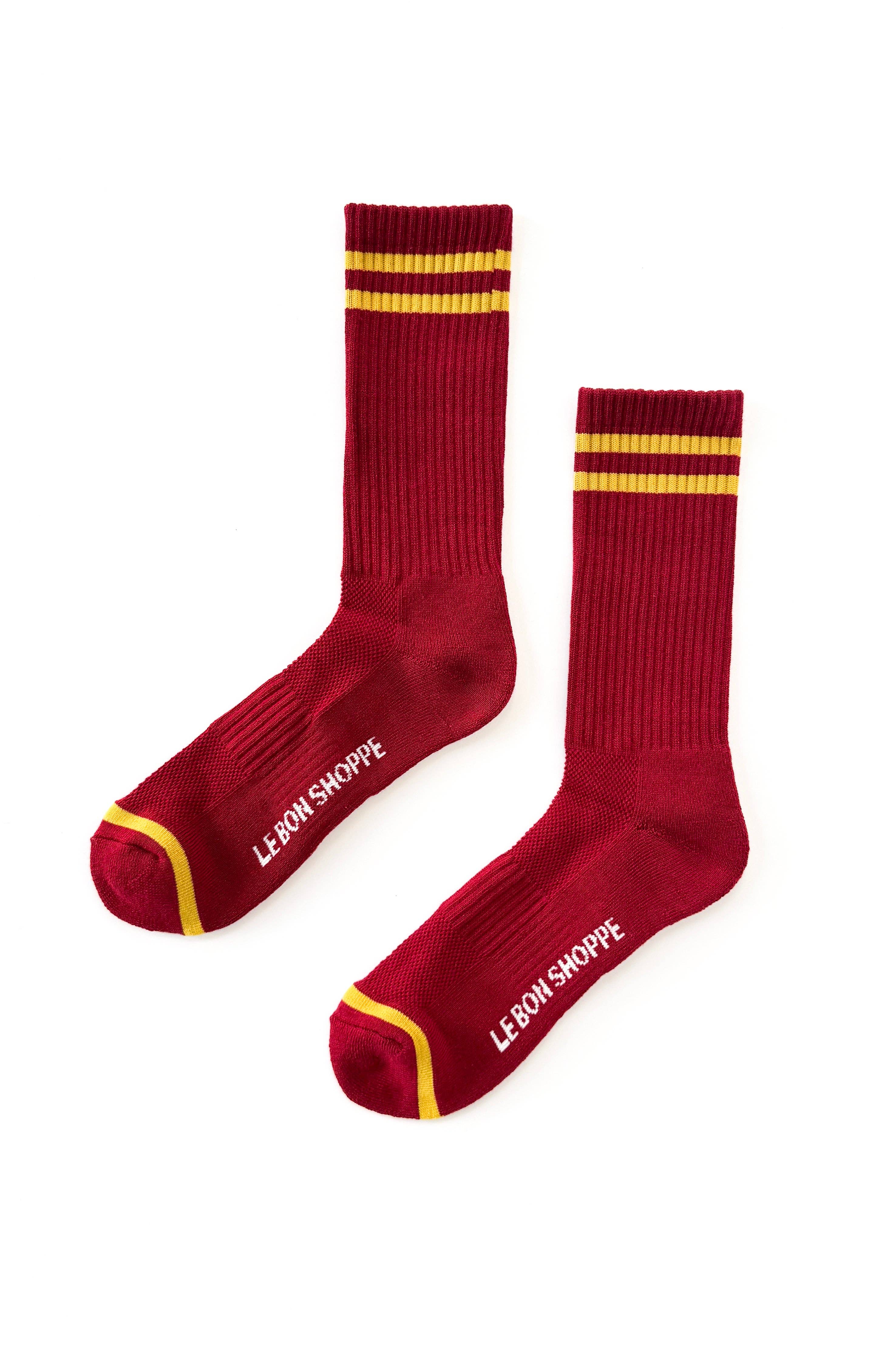 Extended Boyfriend Socks : Cardinal - Le Bon Shoppe