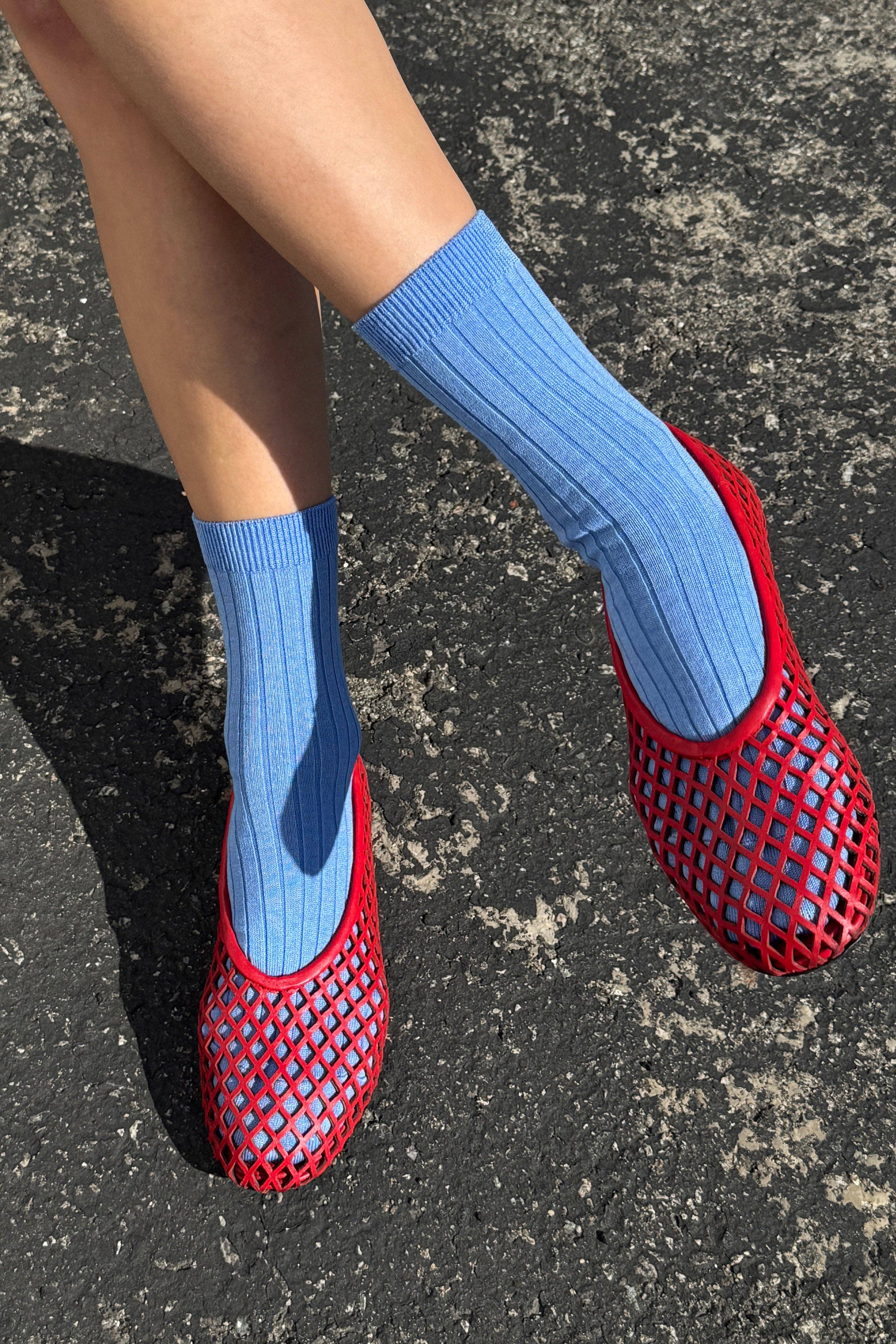 Her Socks - MC Cotton : Periwinkle - Le Bon Shoppe