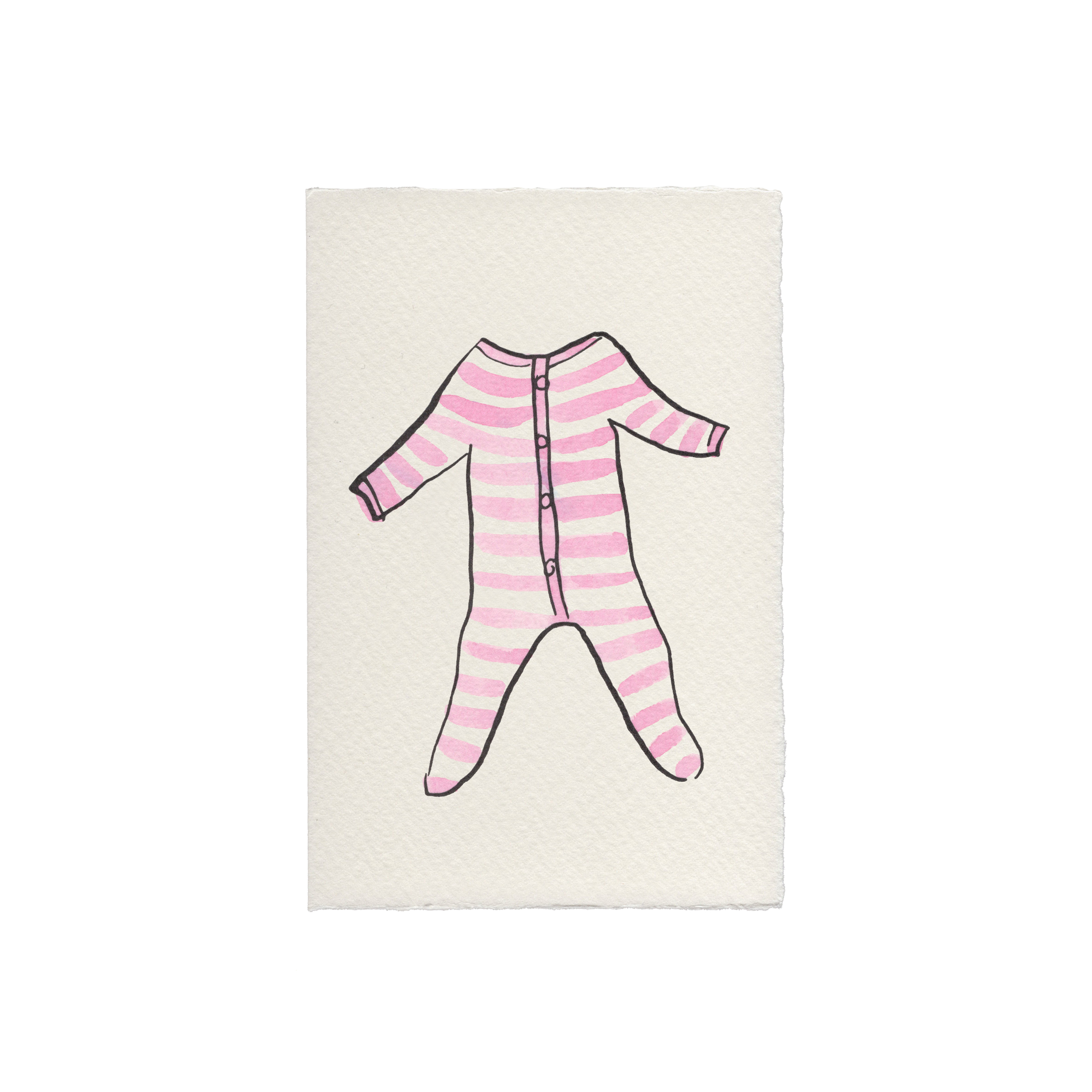 Striped Babygro Baby Card: Blue