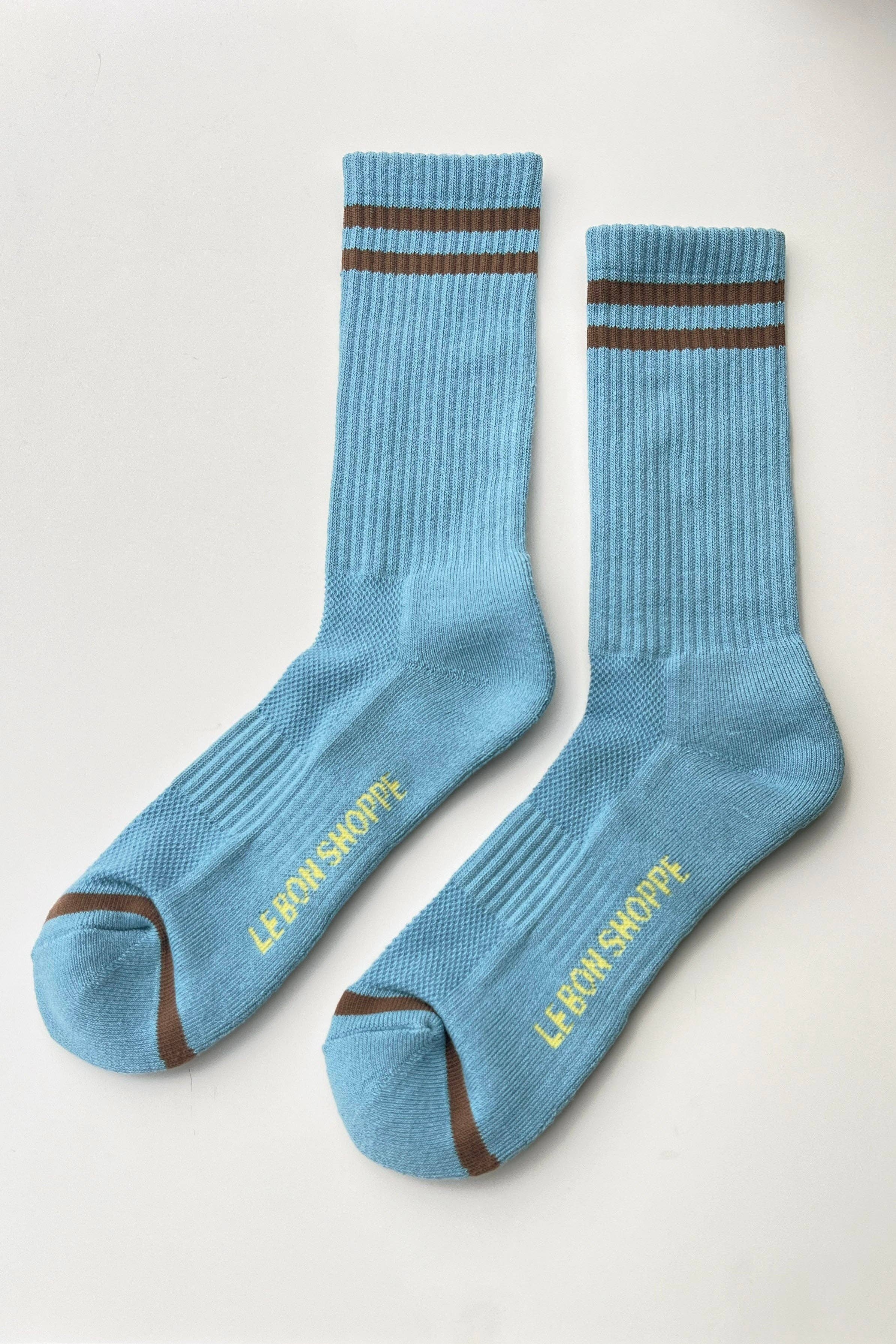 Extended Boyfriend Socks in Powder Blue — Le Bon Shoppe