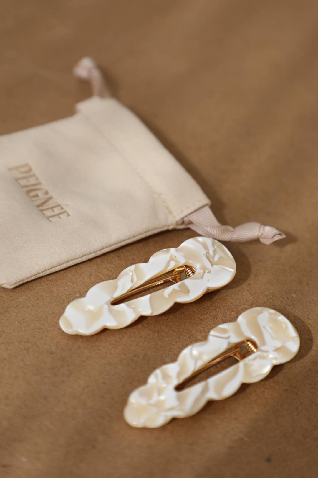 Signature Hair Clips - Popcorn (Pair) - Peignee Paris