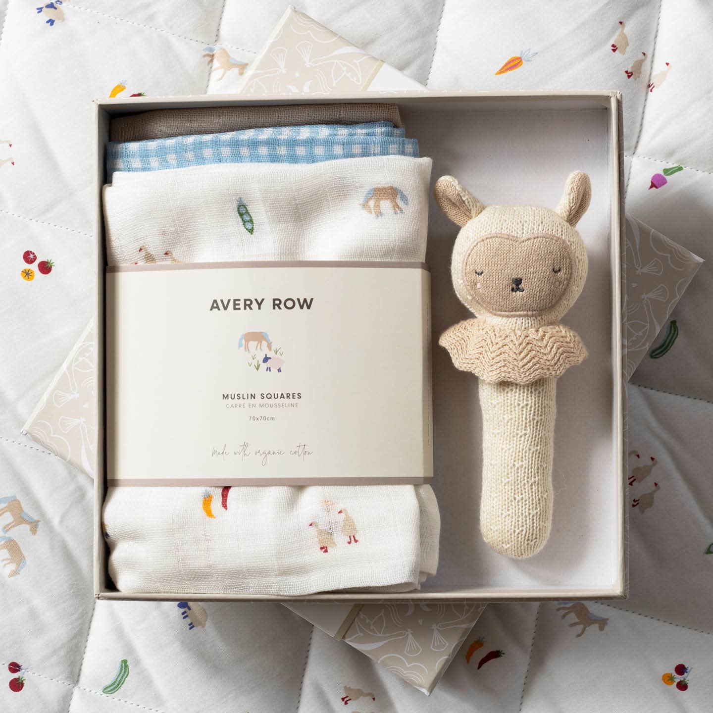 Avery Row Rattle & Care New Baby Gift Set – Little Farm