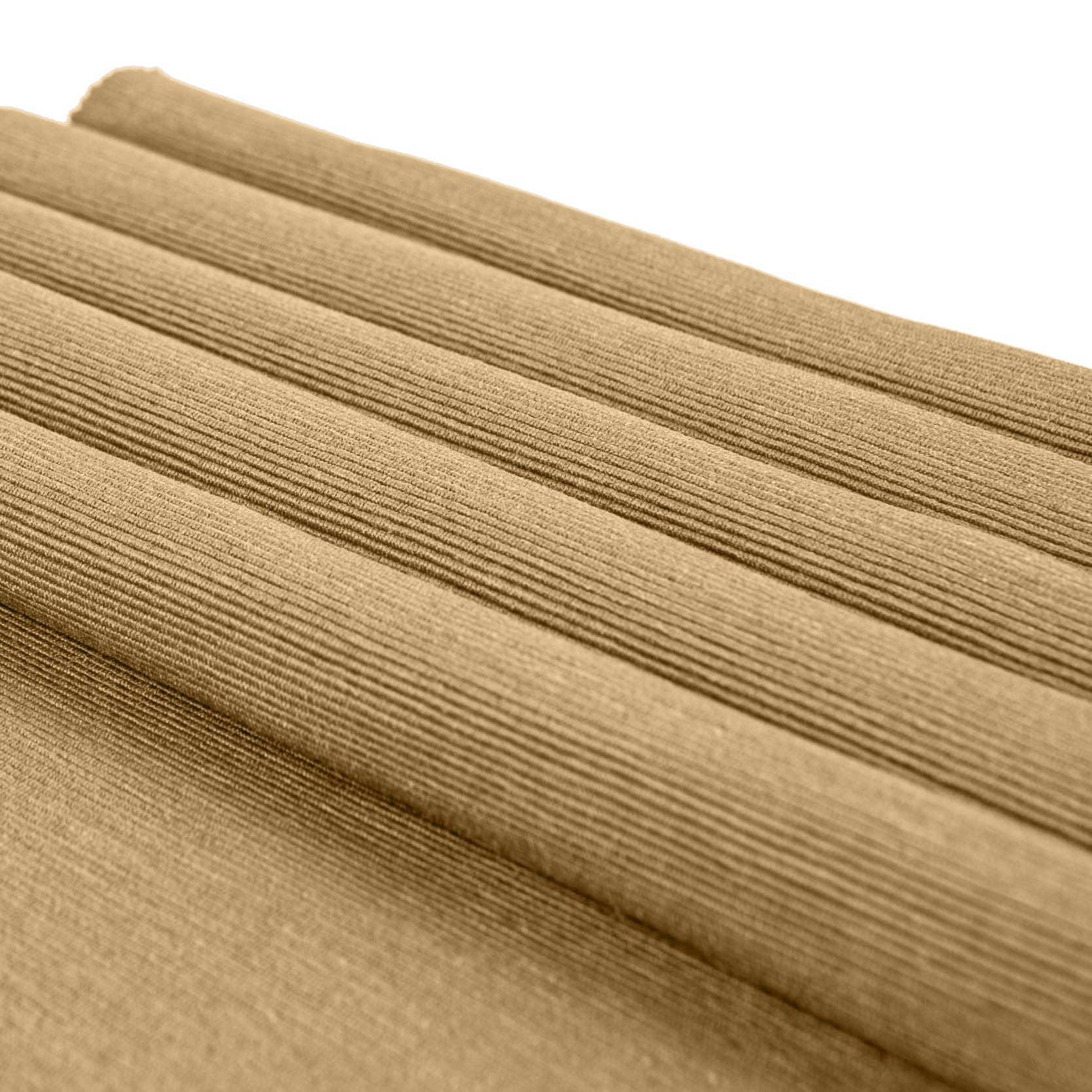 Birla corduroy fabric, premium cotton, camel brown color, close-up texture view