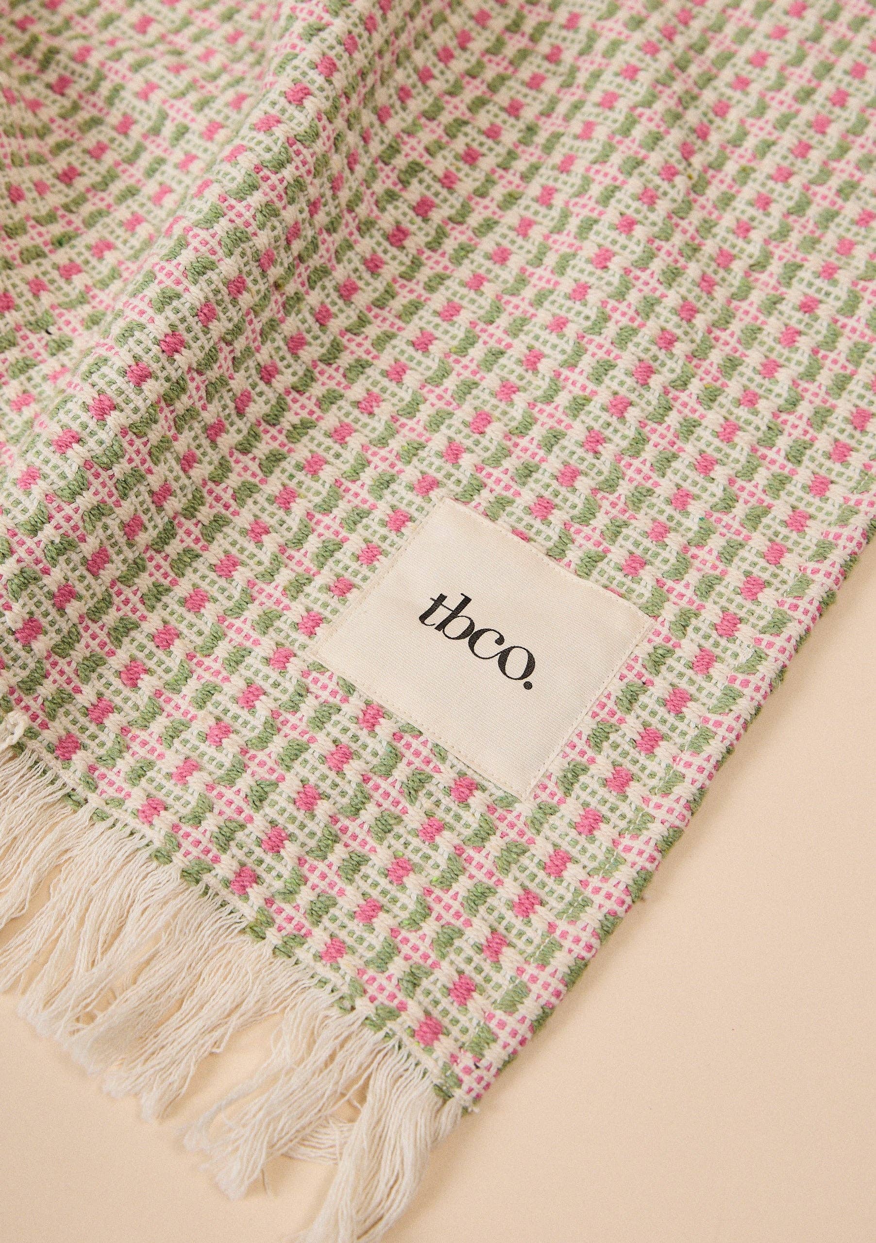 Cotton Throw in Rose Geometric - TBCo
