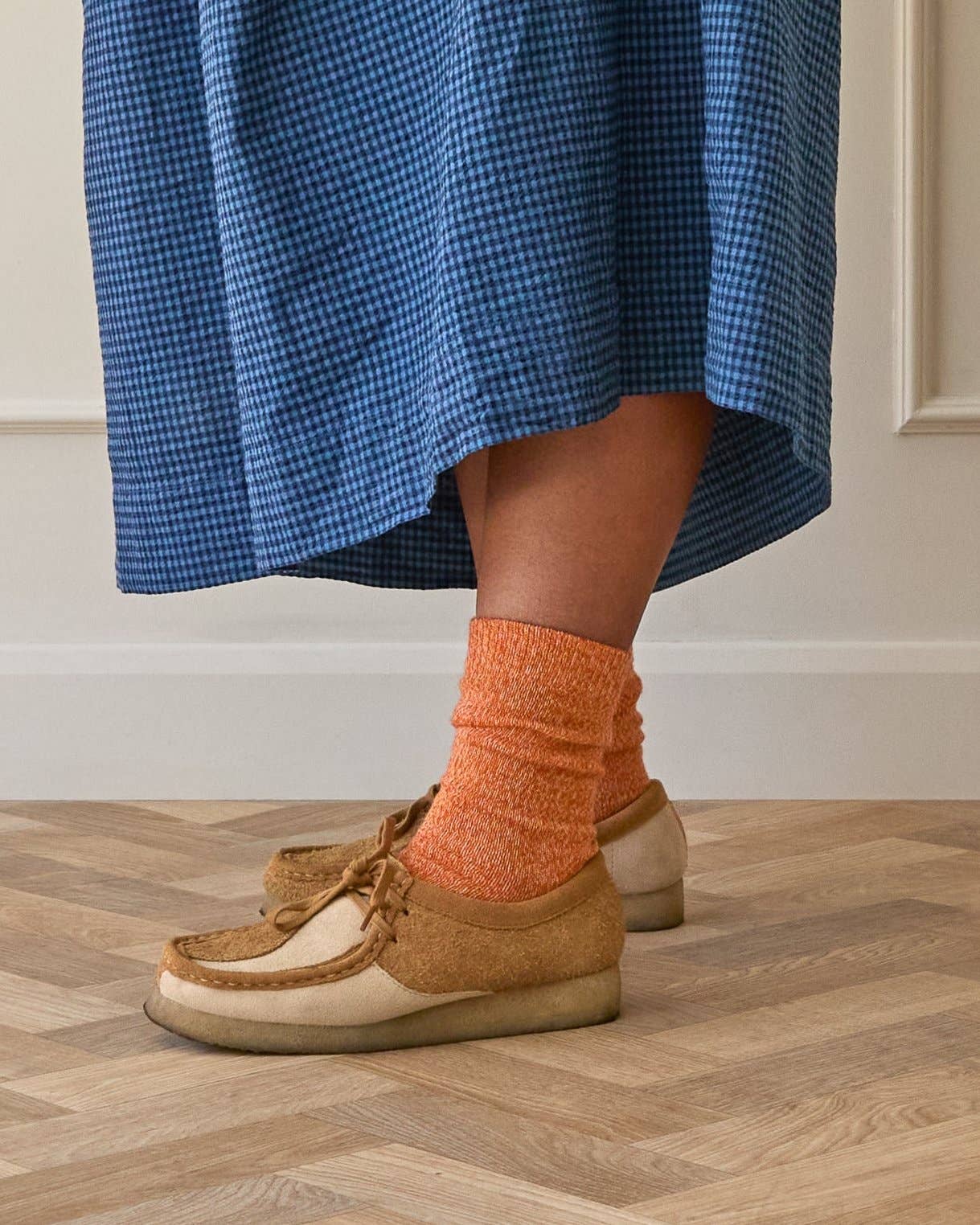 Fine Merino Wool Socks | Tangerine: UK 4-7 - Rove Knitwear