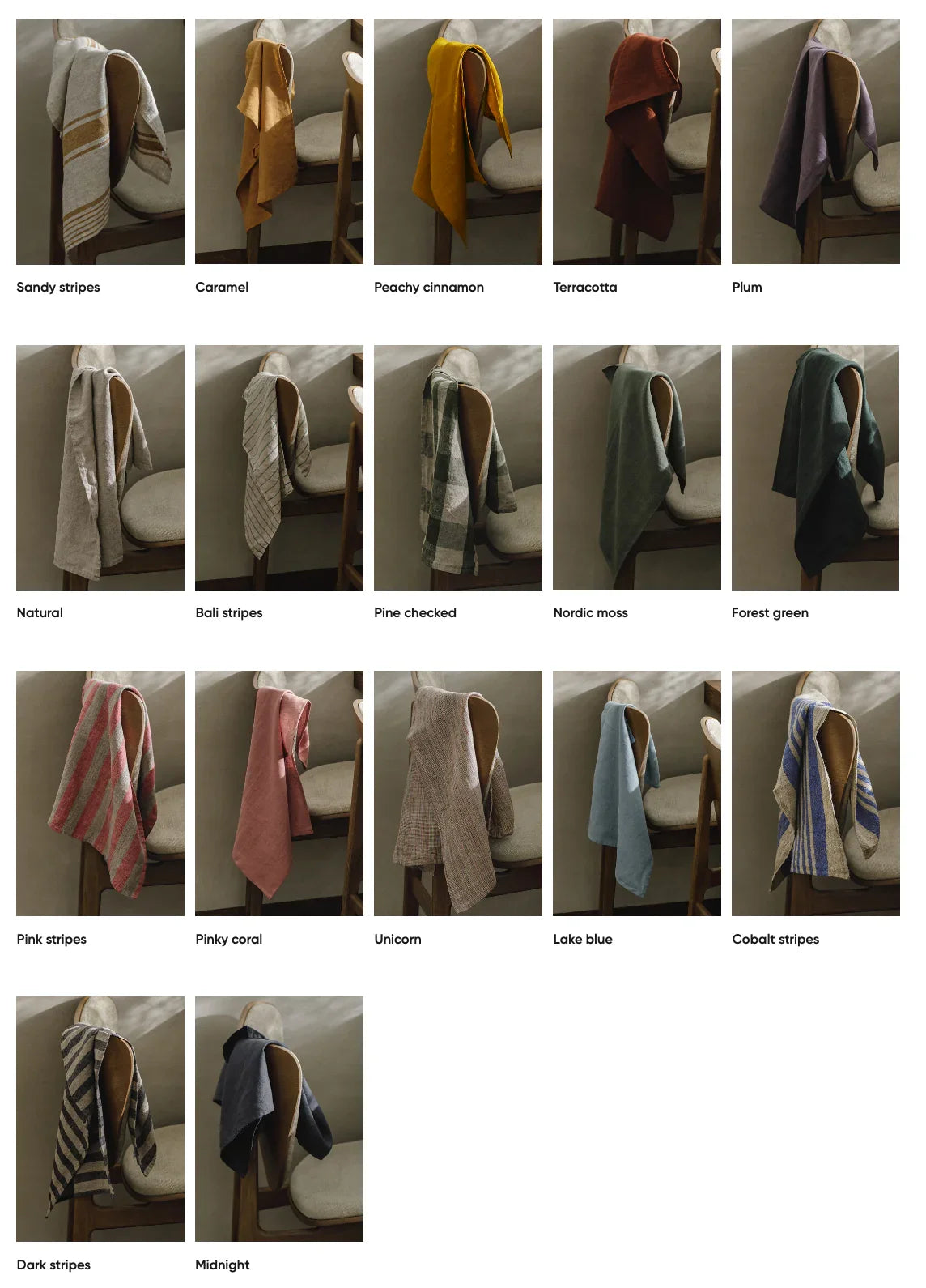 Linen Tea Towel / Sandy stripes by Dodesign