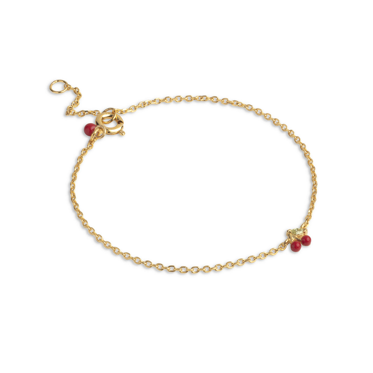 Enamel Copenhagen Cherry Bracelet – Gold Plated
