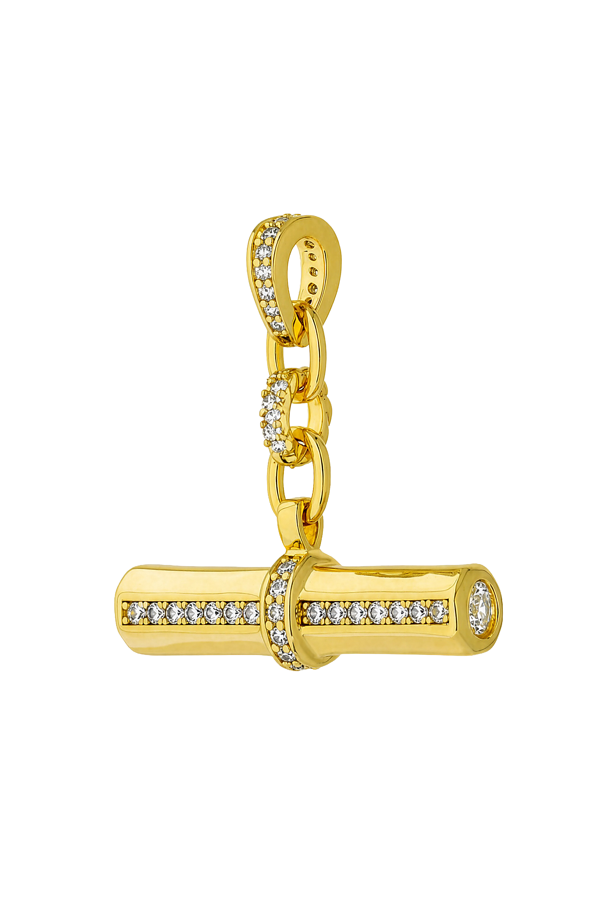 T-Bar Pendant in White on Classic 16" Belcher — Atelier 18