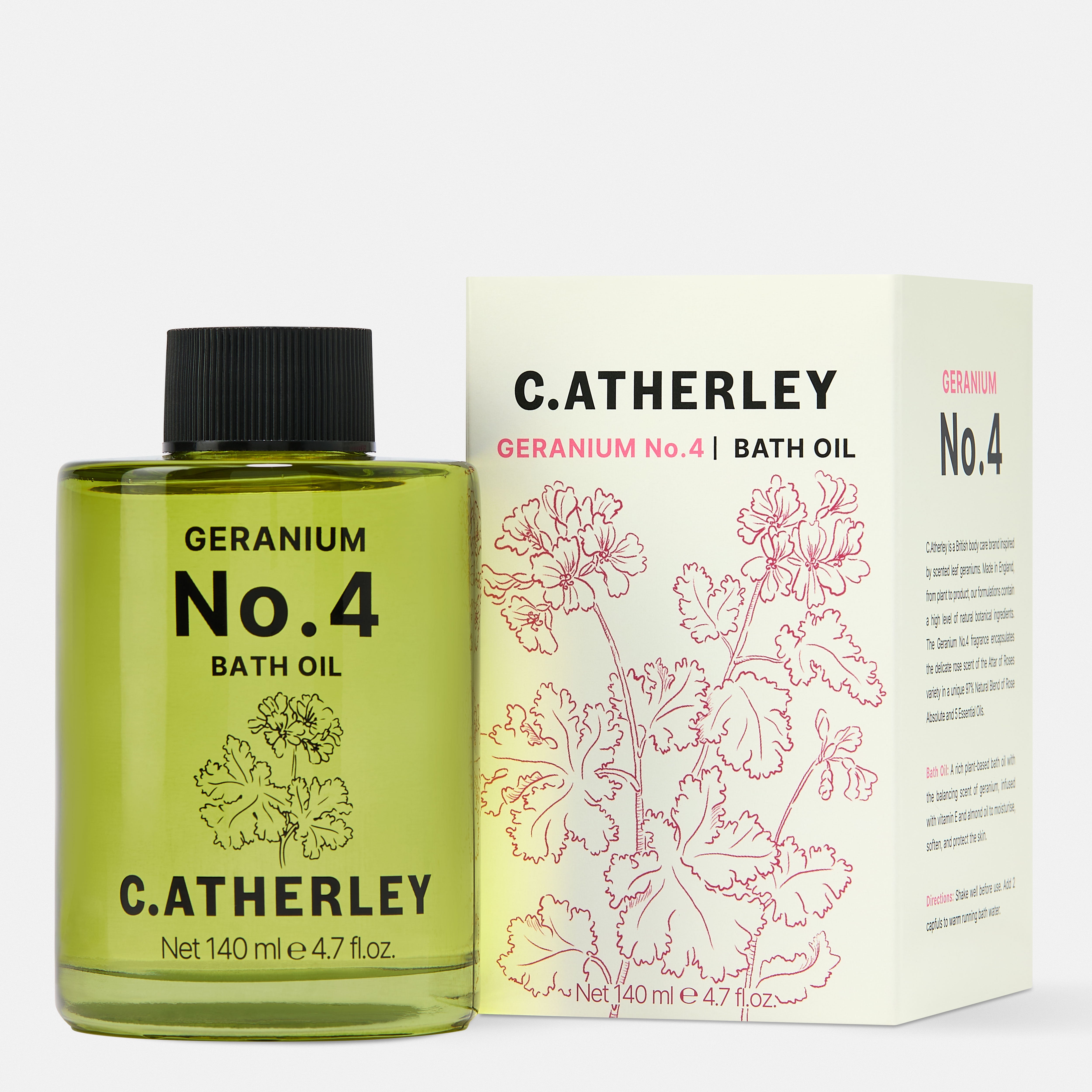 C Atherley Geranium No.4 Bath Oil 140ml