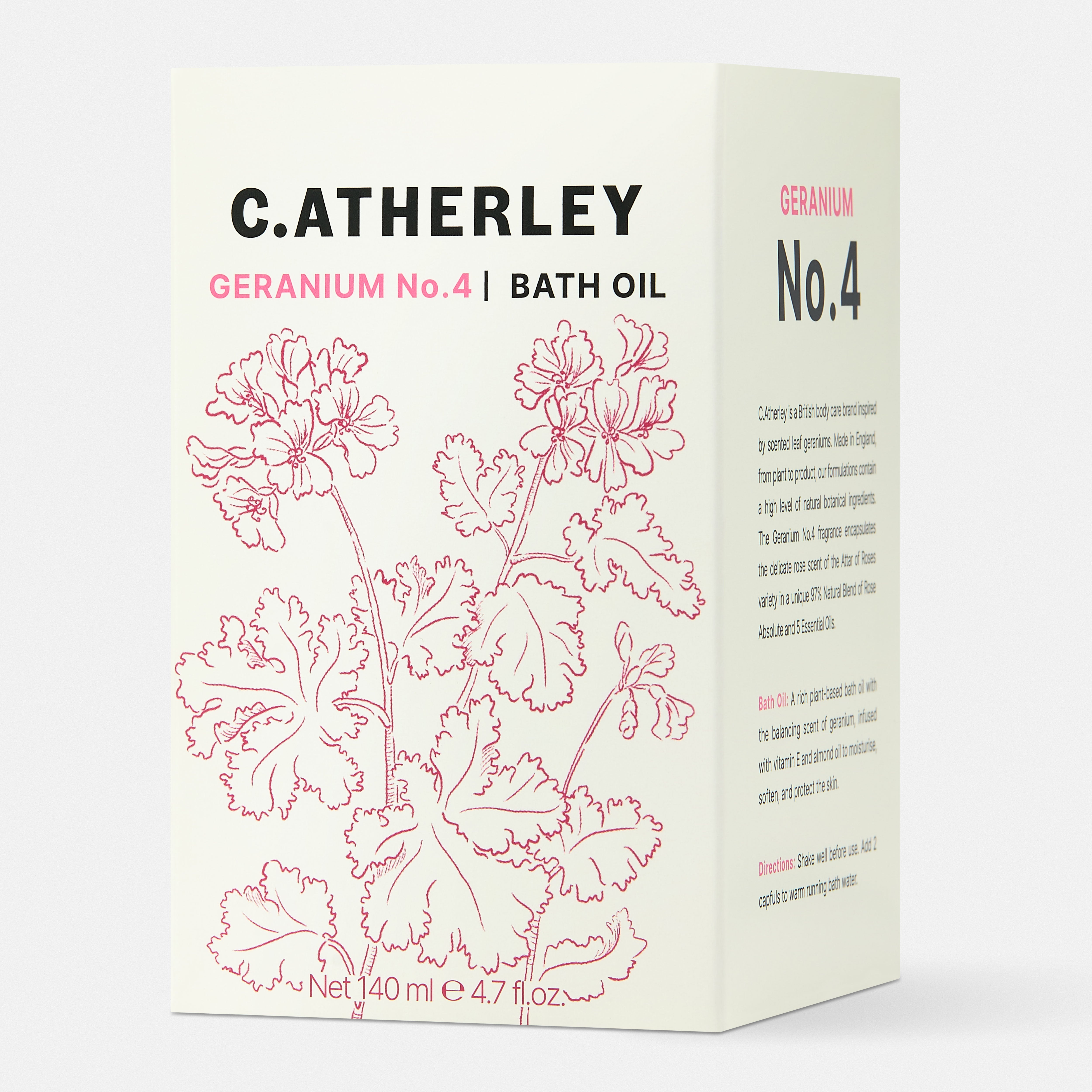 C Atherley Geranium No.4 Bath Oil 140ml