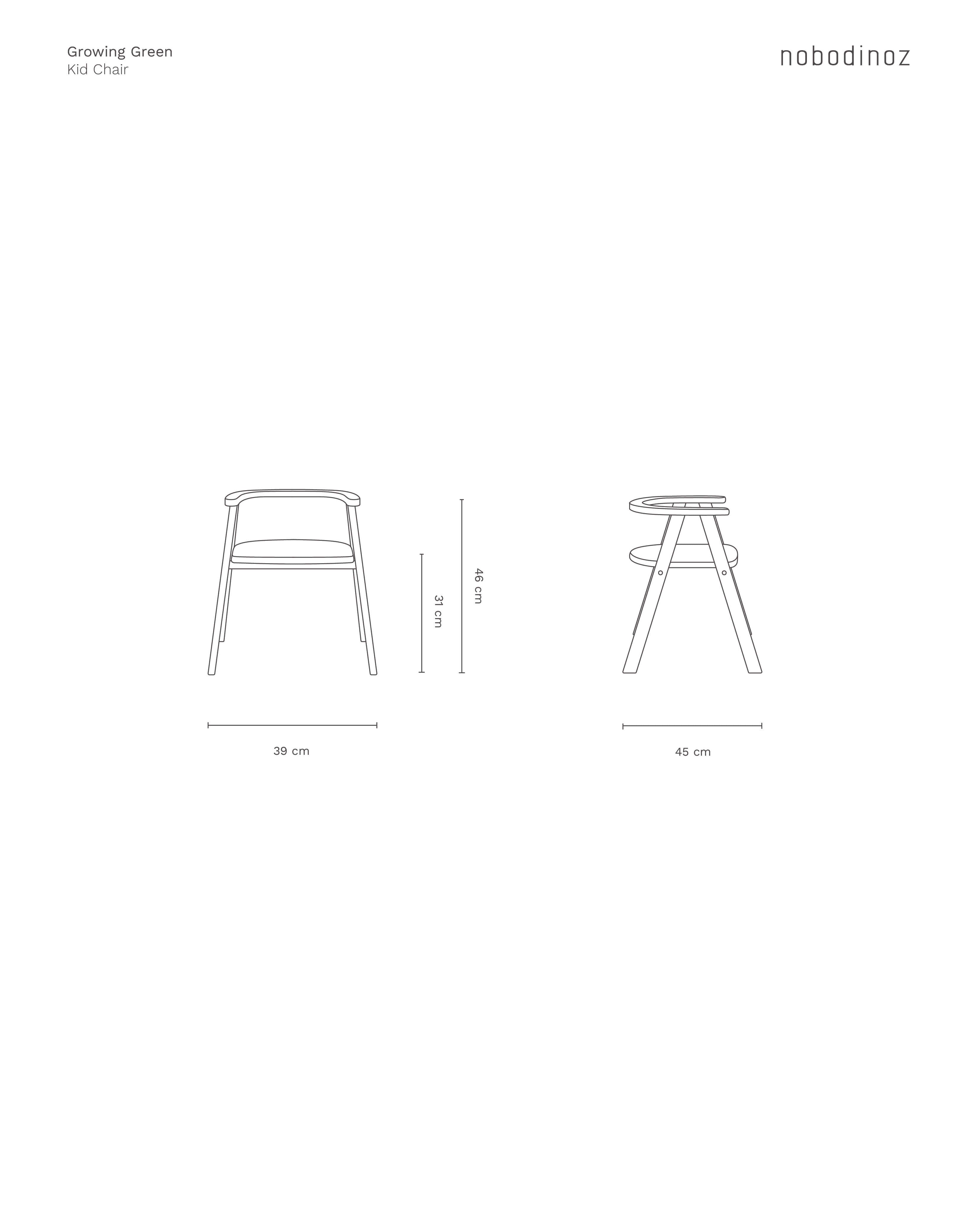 Child's Solid Oak Chair - Growing Green