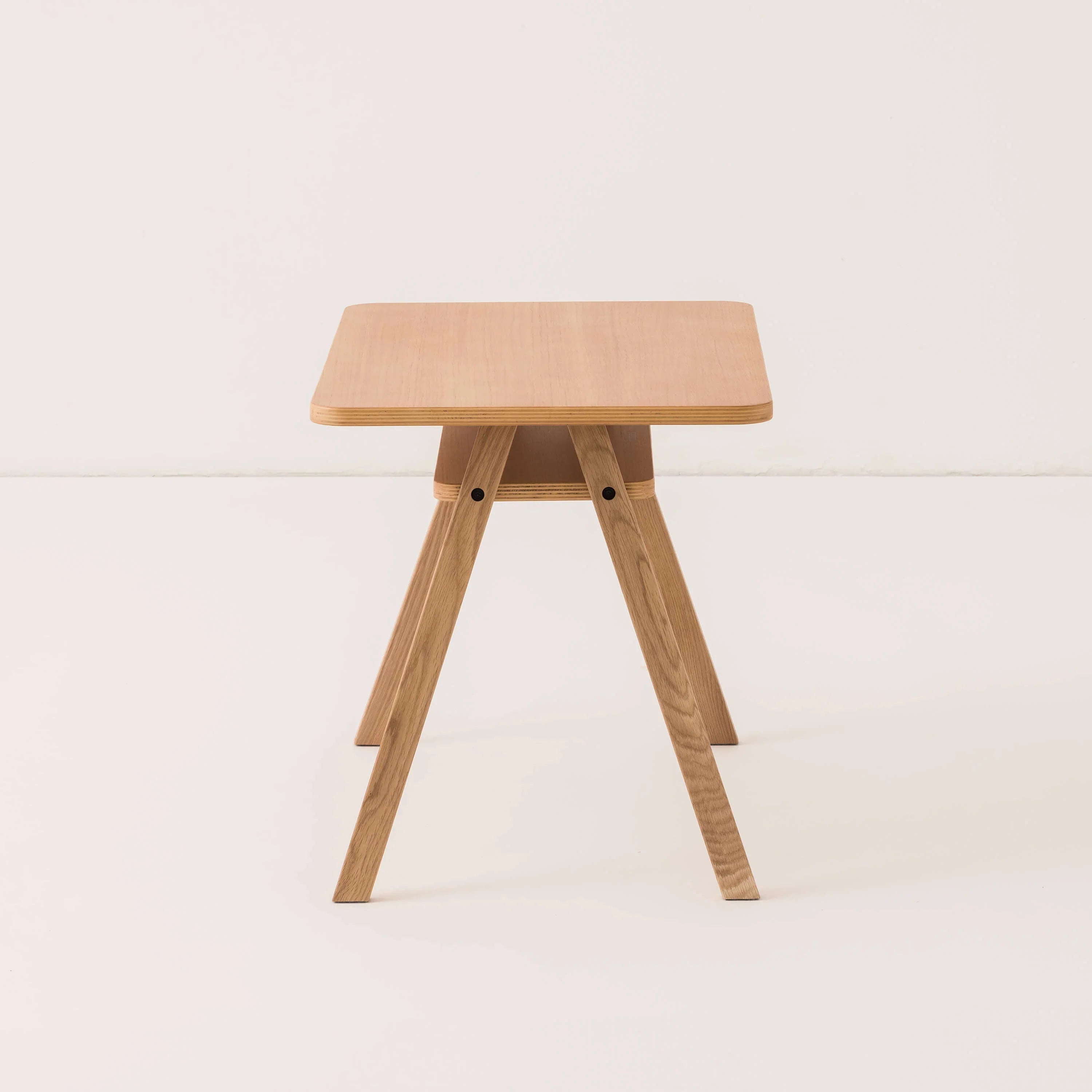 Nobodinoz kids table in natural oak wood, minimalist design, light brown finish