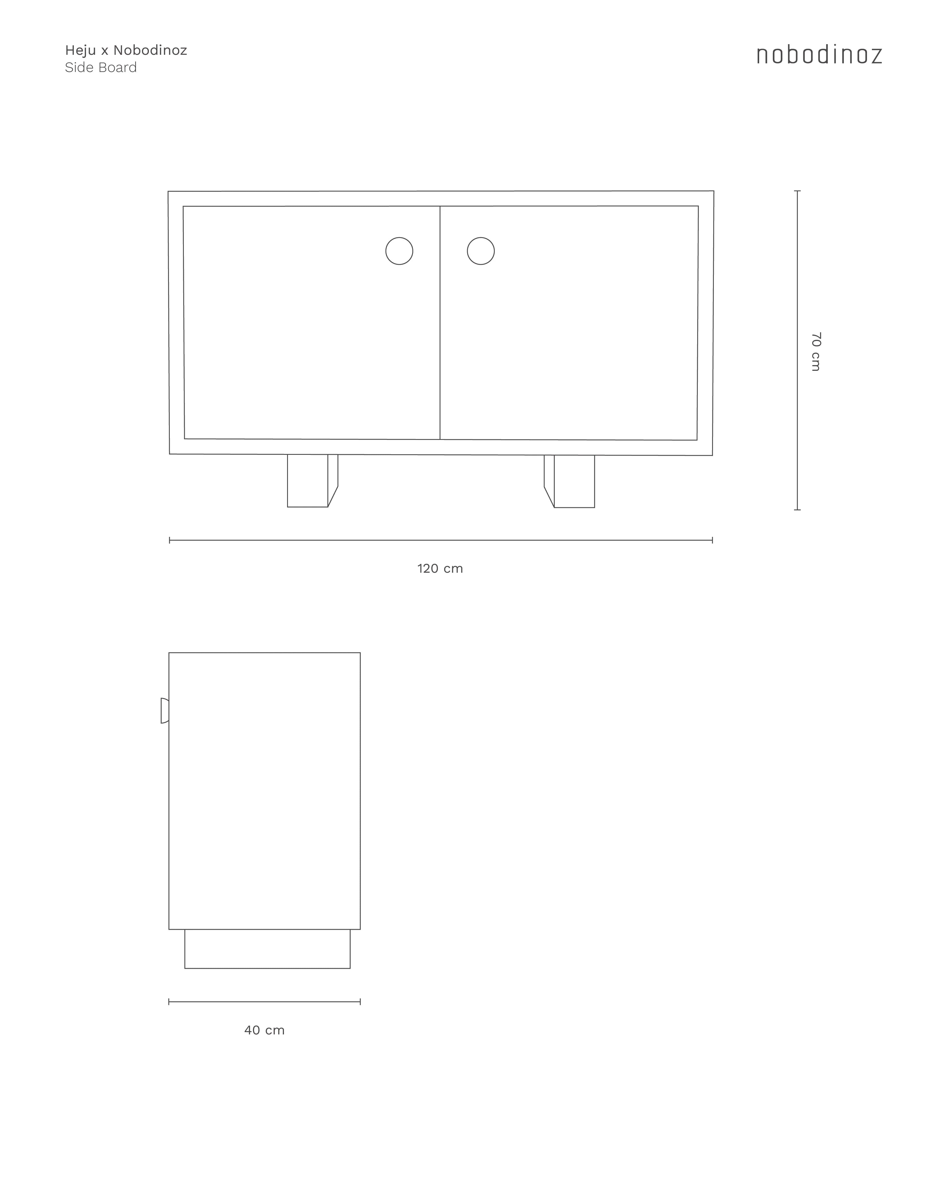 Heju x Nobodinoz side board, wood cabinet, natural color, minimalist design dimensions