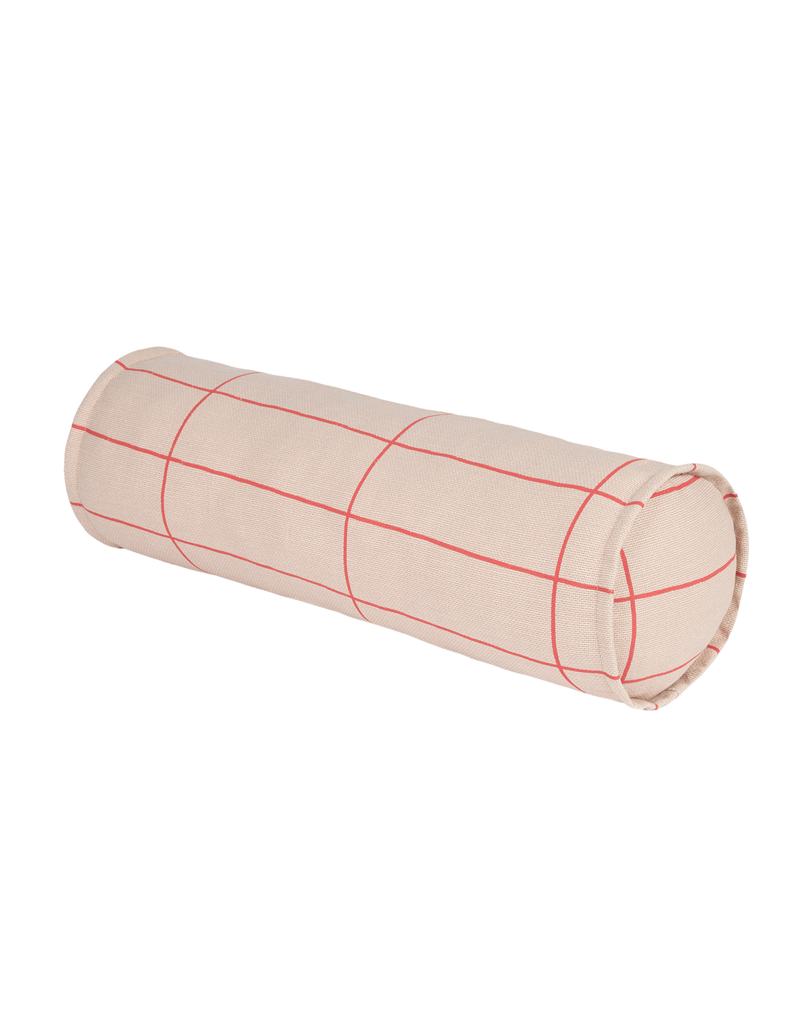 Nobodinoz Cylinder Cushion Vibes - Pink Red Grid
