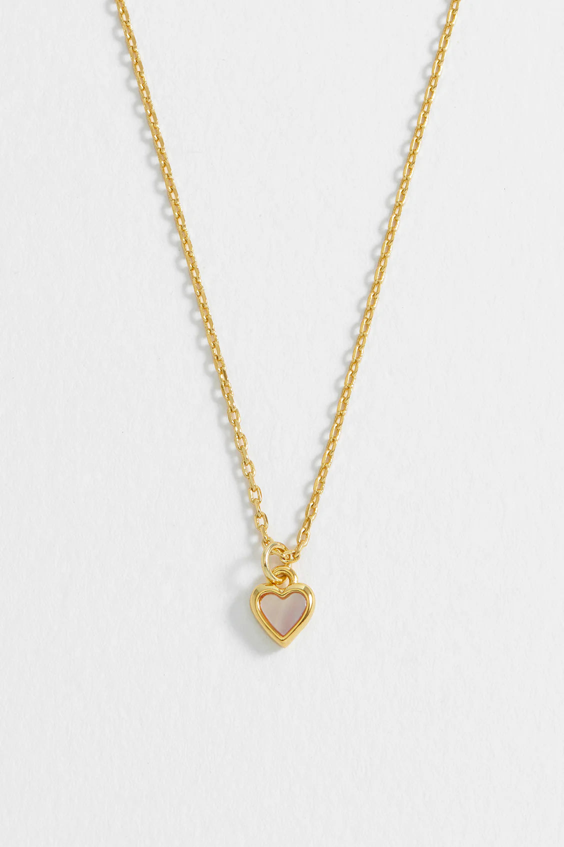 Gold Plated Pink Pearl Heart Necklace - Estella Bartlett