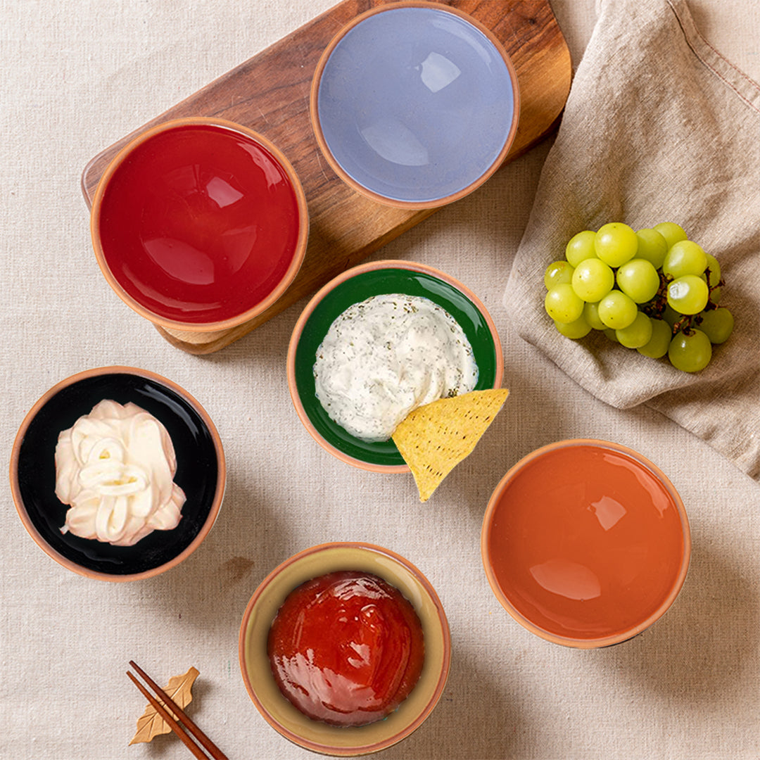 Set of 6 Terracotta Dip Bowls – by Bascuda