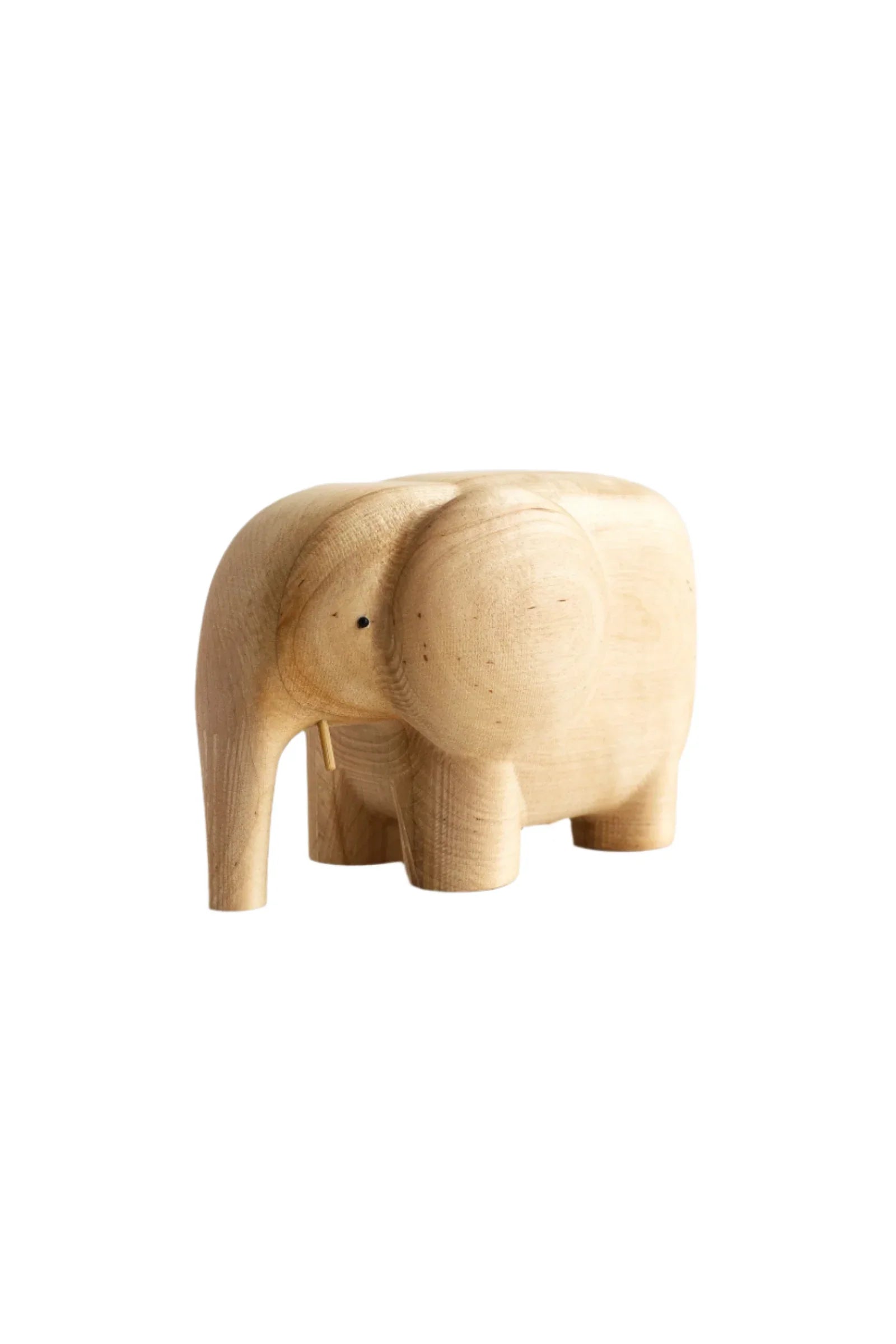 PICele wooden elephant figurine, light natural wood, minimalist decor piece