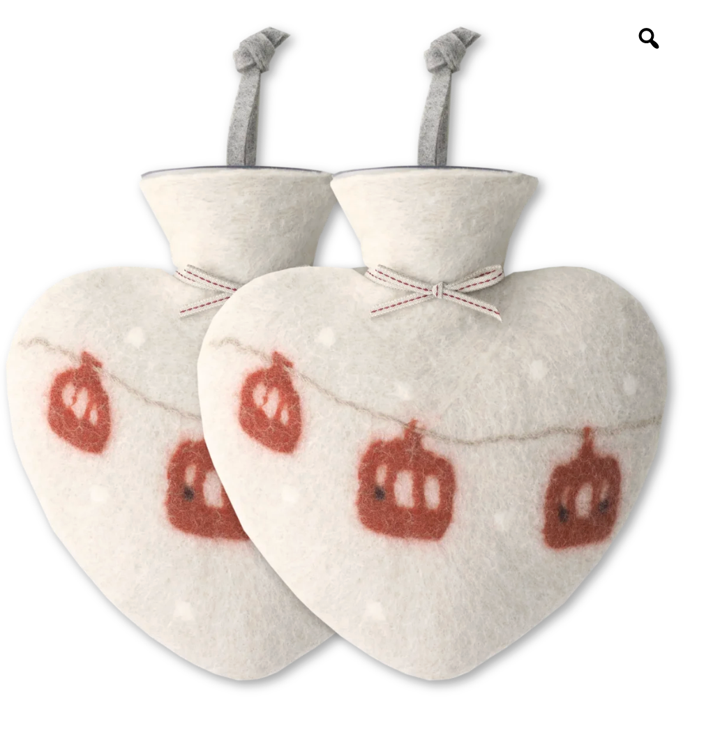 Heart Hot Water Bottle - Gondola - off white / rust