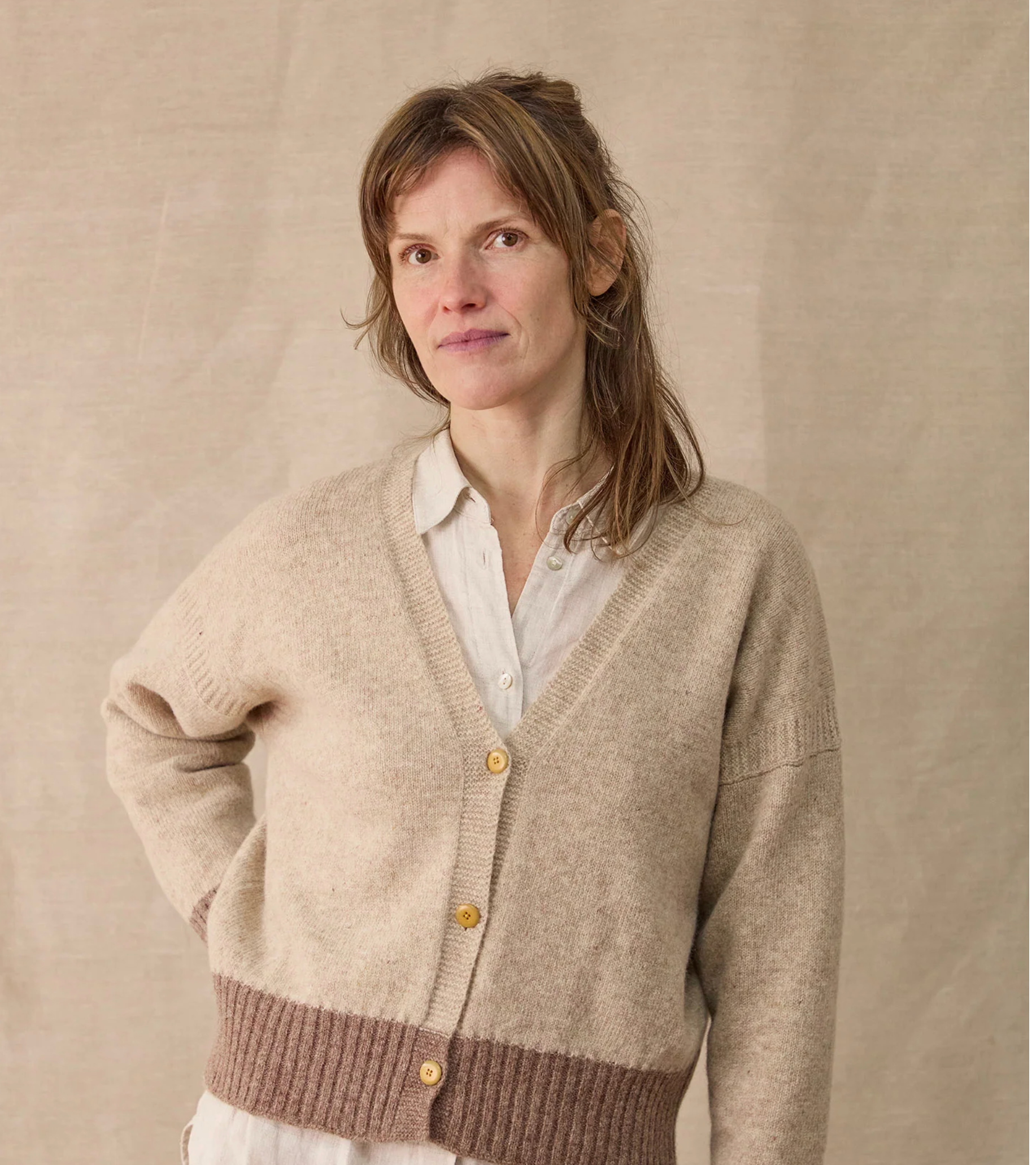 Boxy Cardigan in Oatmeal — Rove Knitwear