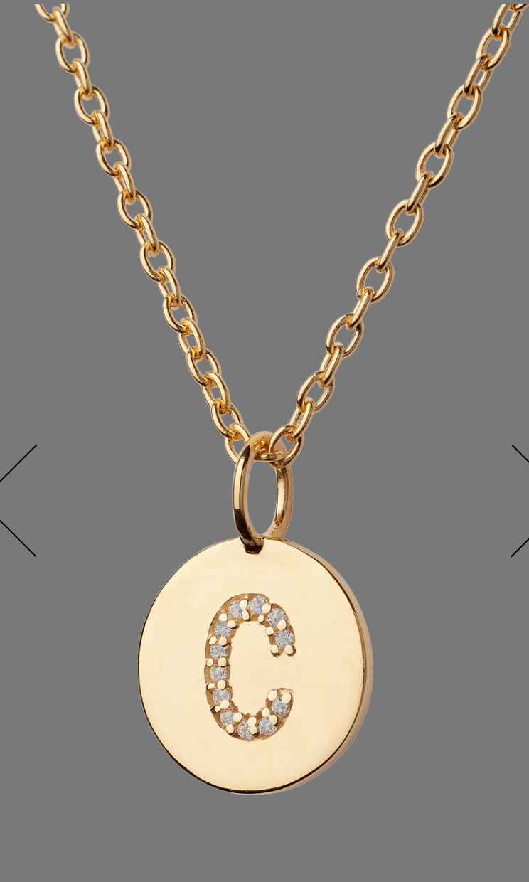 Alphabet Pendant Necklaces in white zirconia - by Atelier 18