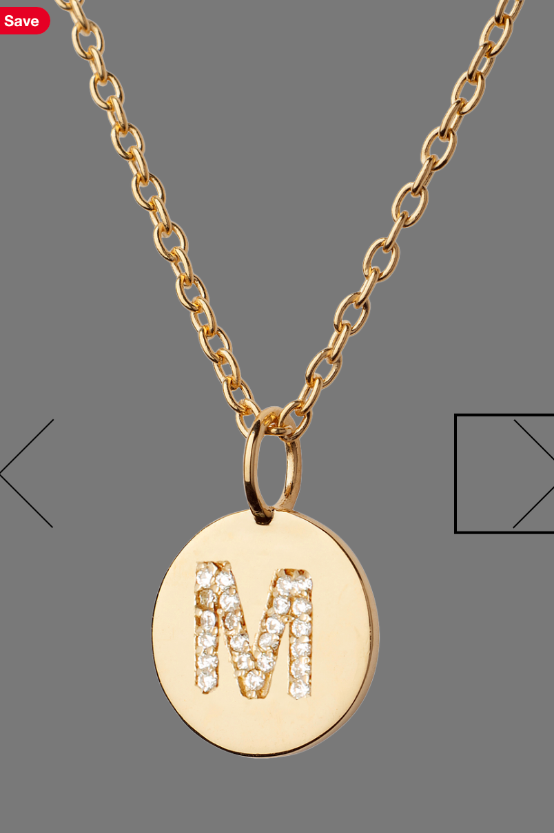 Alphabet Pendant Necklaces in white zirconia - by Atelier 18