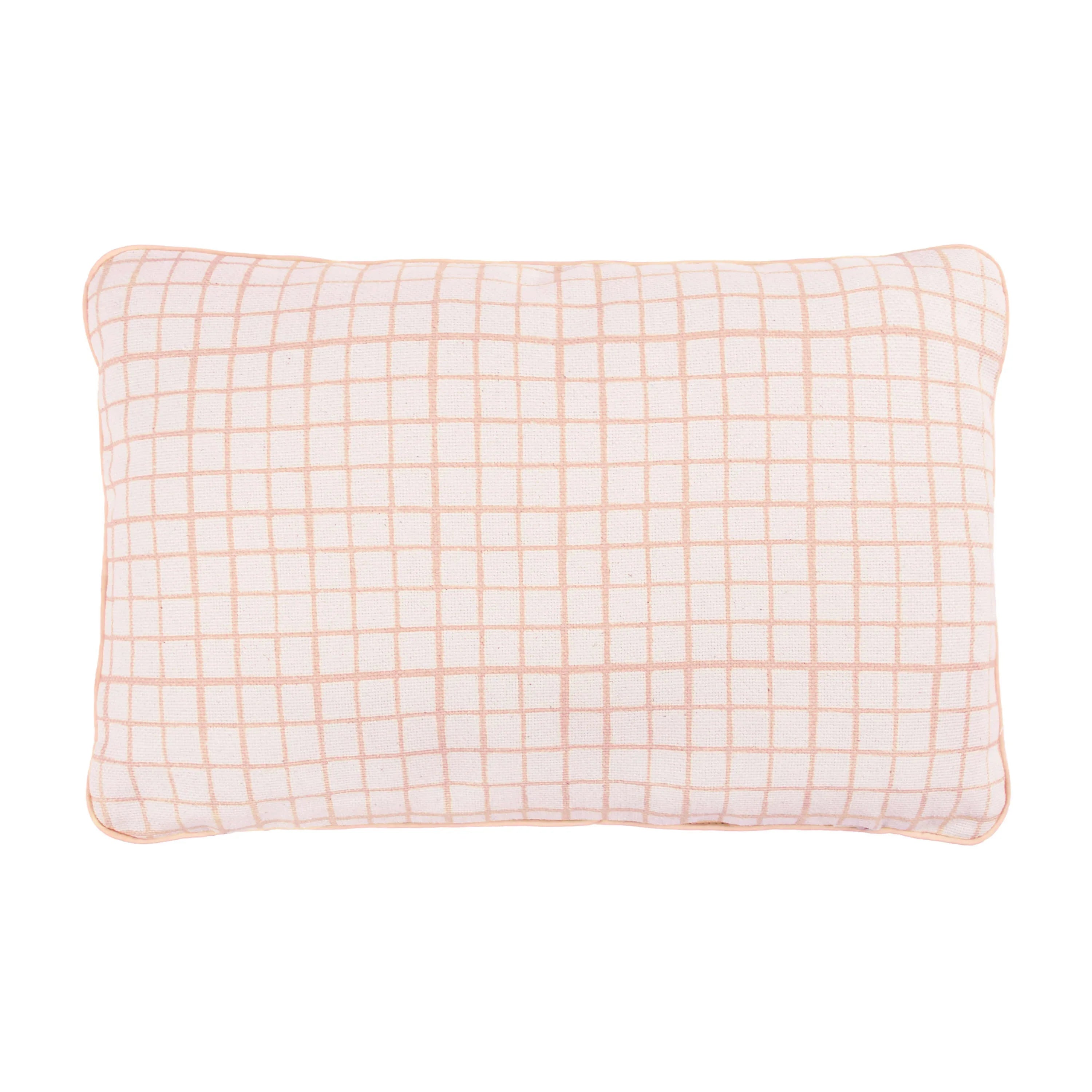 Nobodinoz rectangular cotton cushion, two-sided, night blue grid pattern, premium finish