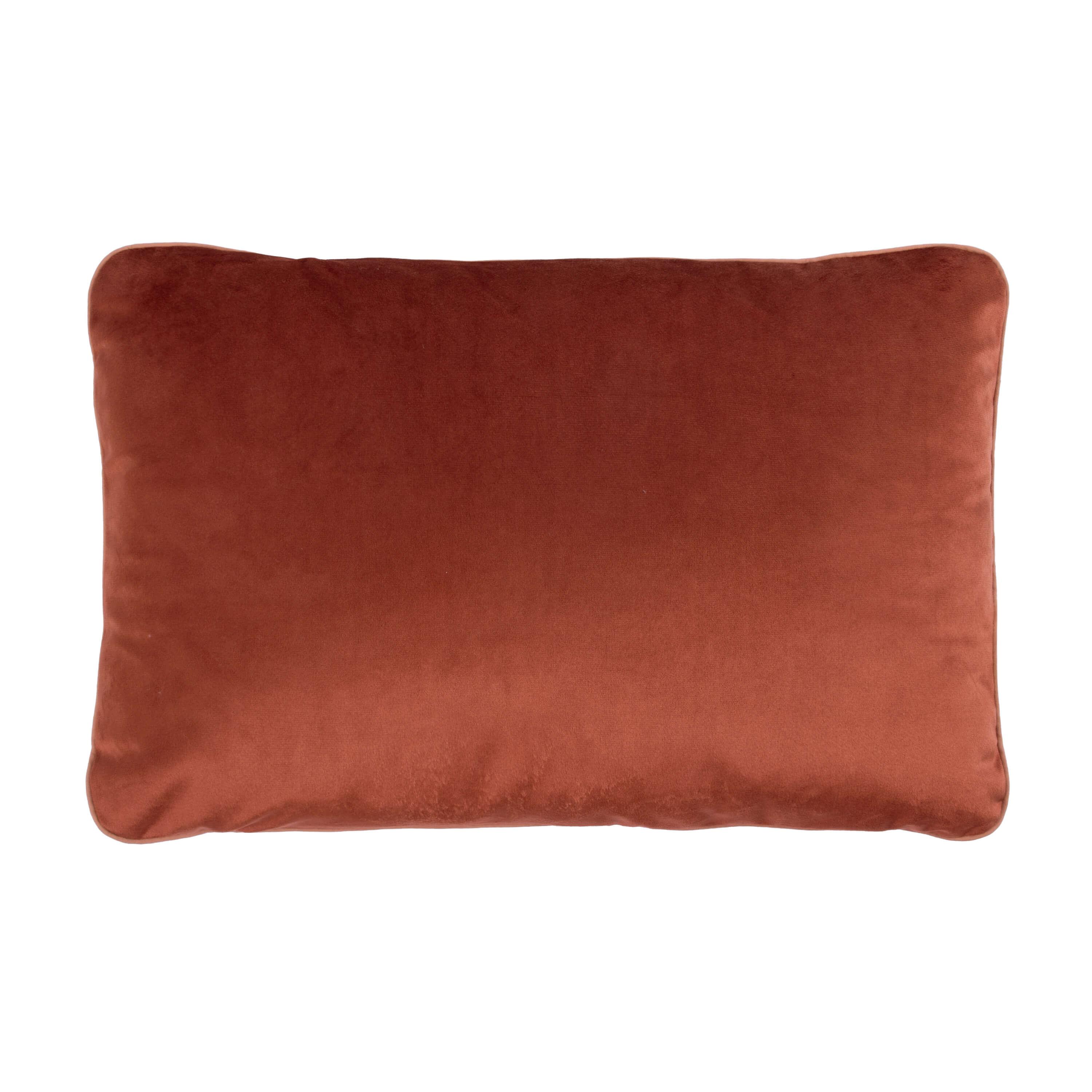 Nobodinoz rectangular cushion, velvet fabric, wild brown color, two-sided design