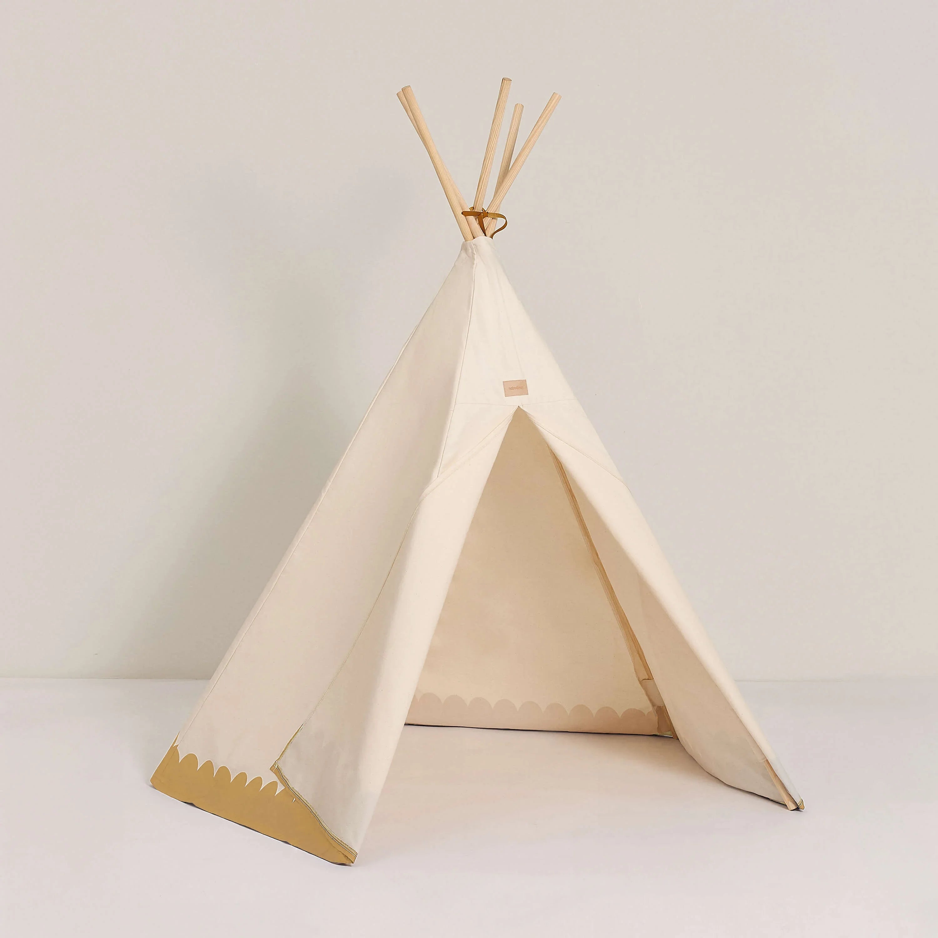 Nobodinoz Vibes Arizona teepee kids play tent, organic cotton, ochre and natural color