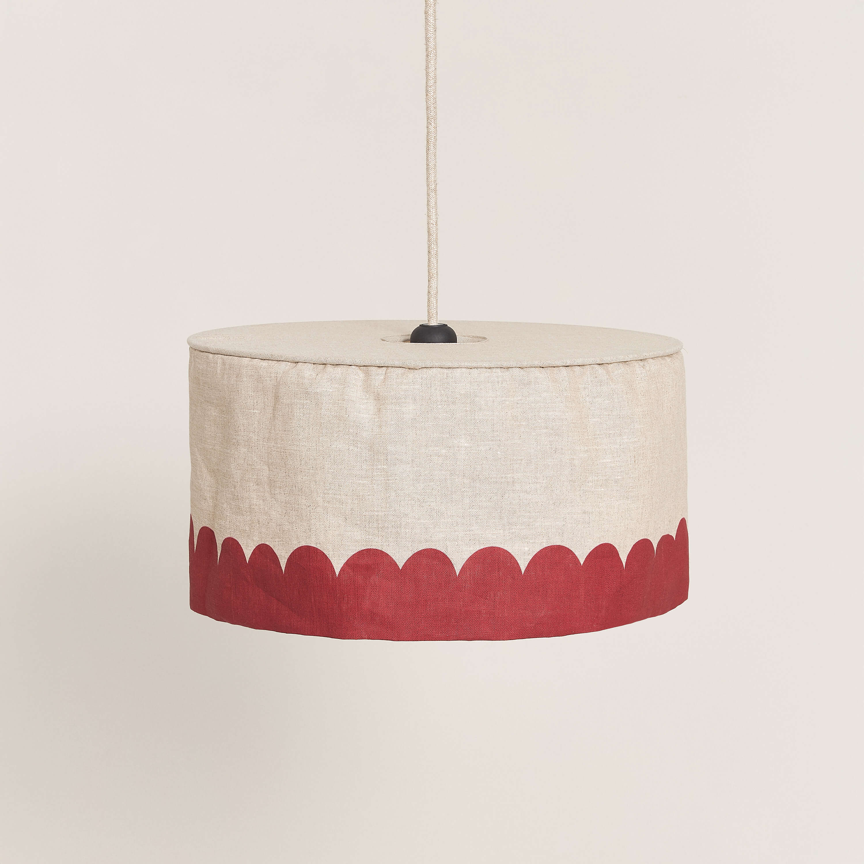 Linen Pendant Lampshade in French Linen 40 cm diameter
