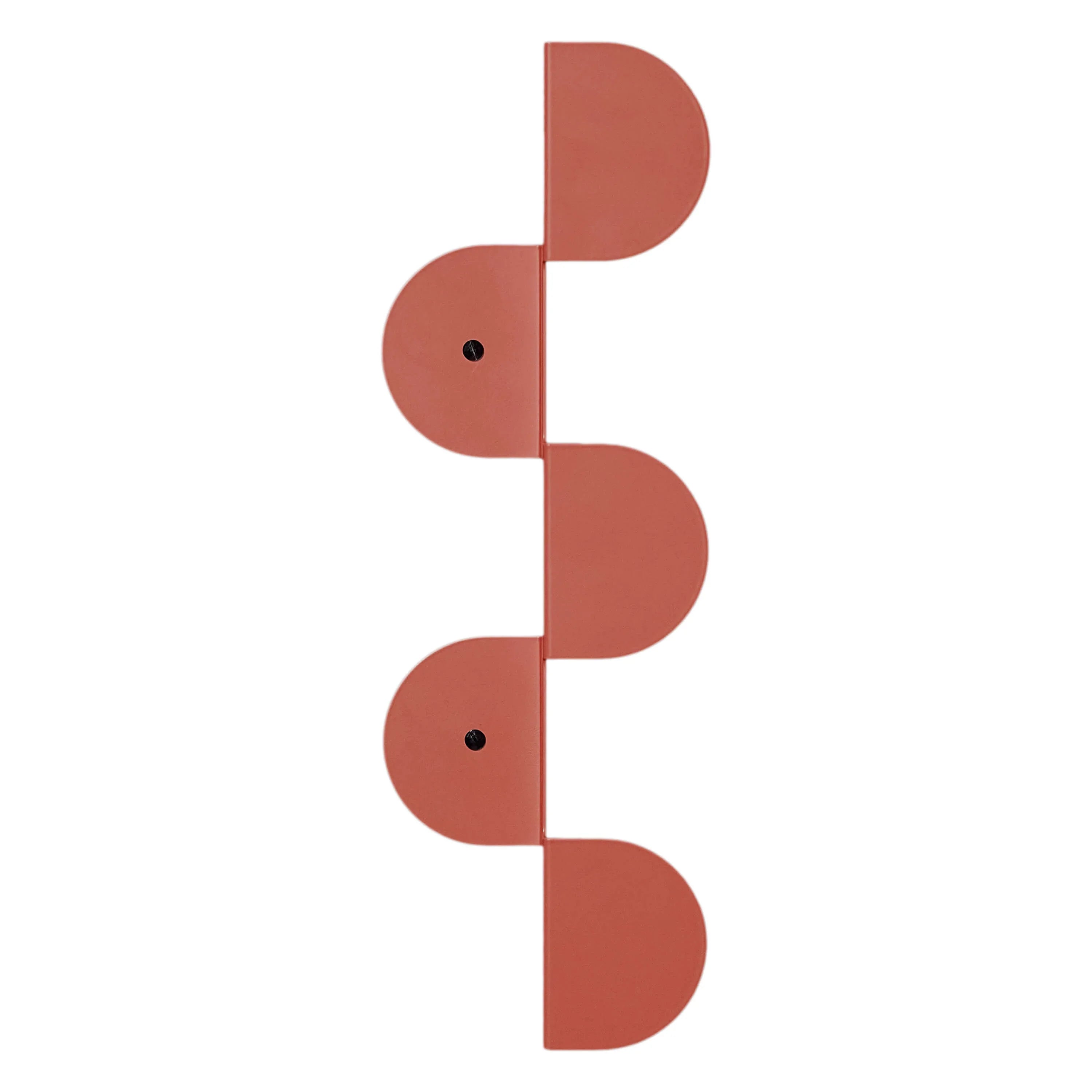 Nobodinoz burnt red steel wall coat rack with geometric modern design