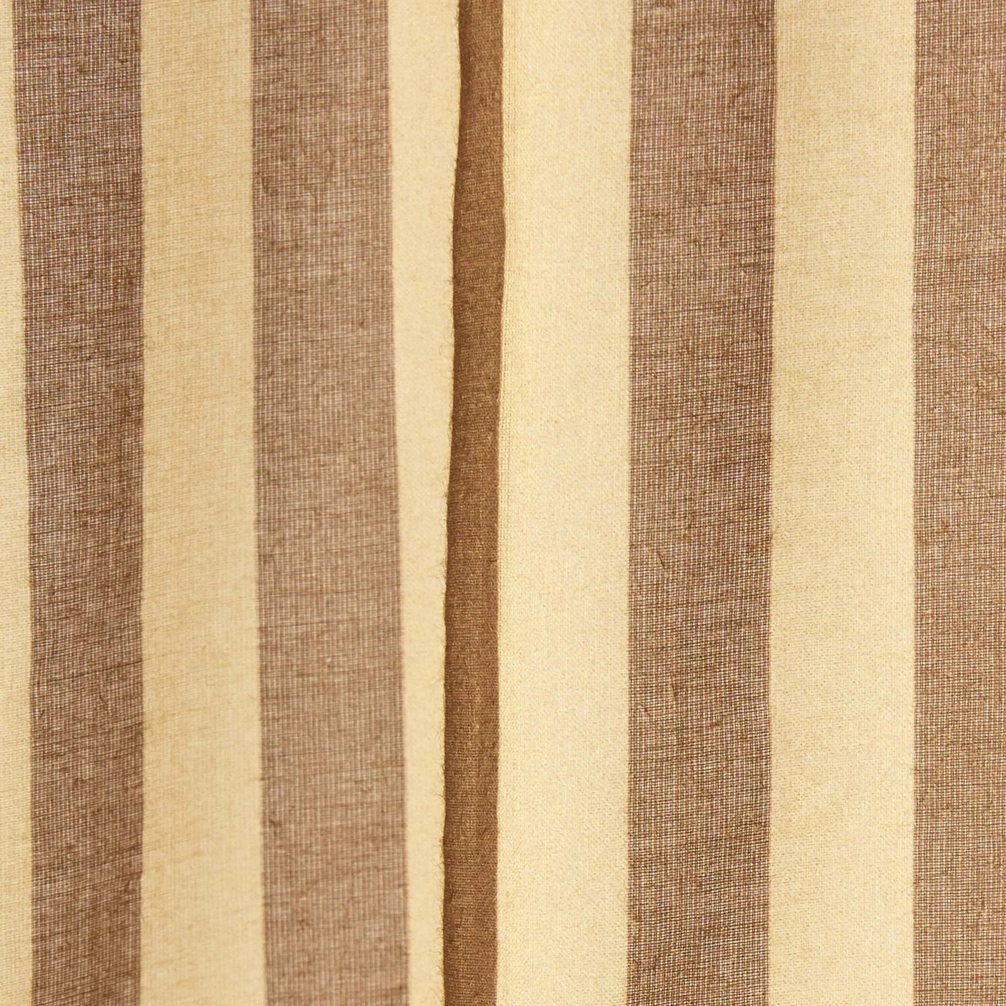 Nobodinoz Wendy sheer voile curtain with brown and beige stripes, premium cotton fabric