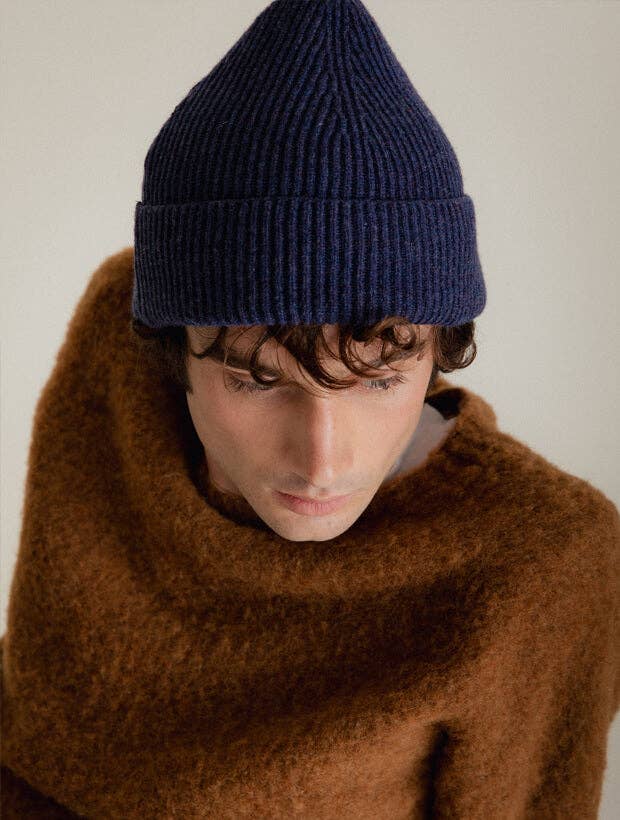 Genevieve Sweeney Lambswool Ribbed Beanie