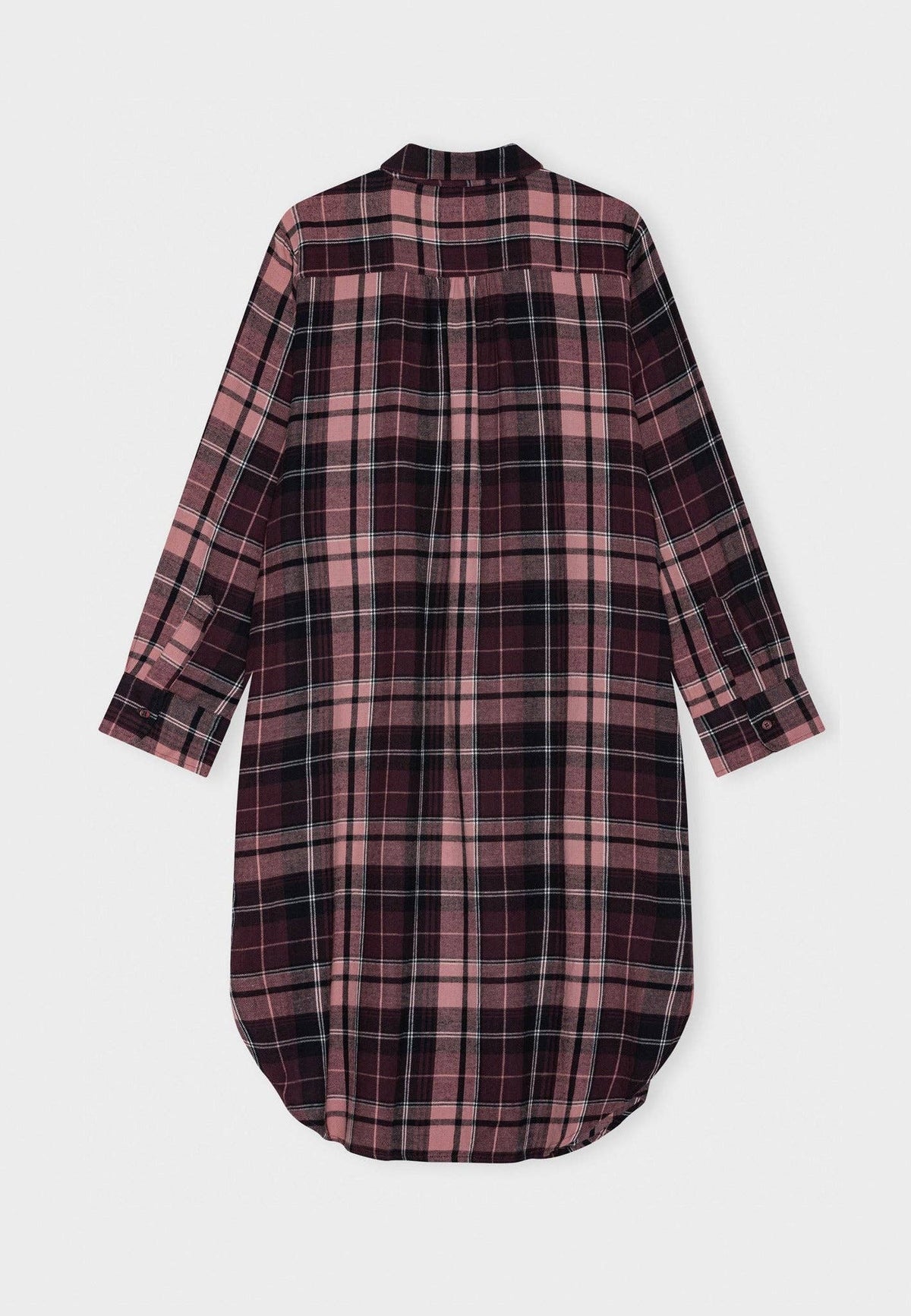 Reason shirtdress check: Burgundy / rose / XS