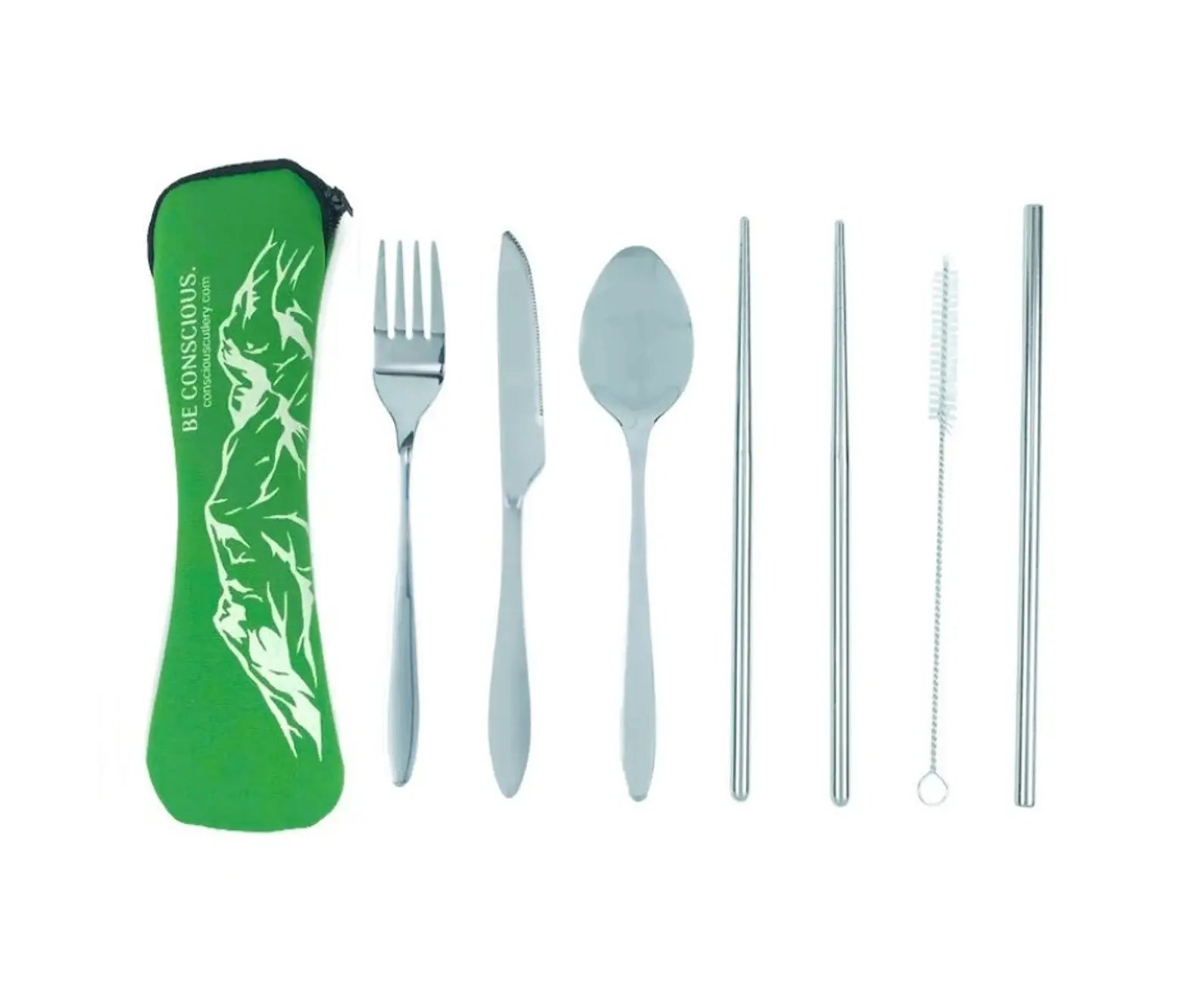 Green Mountains Travel Cutlery Set — Conscious Cutlery